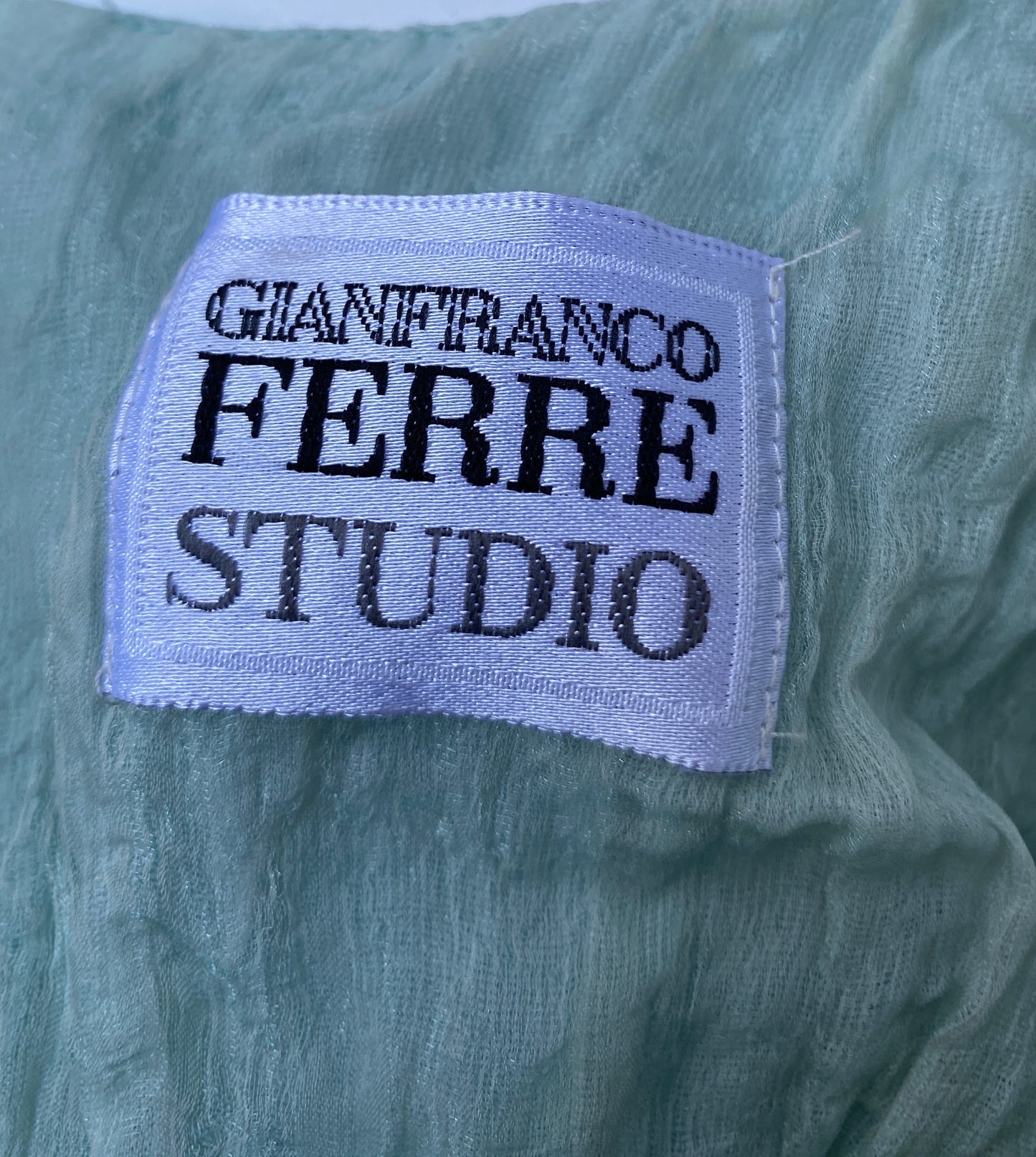 Gianfranco Ferre Studio Ice Blue Silk Metal Voile Dress