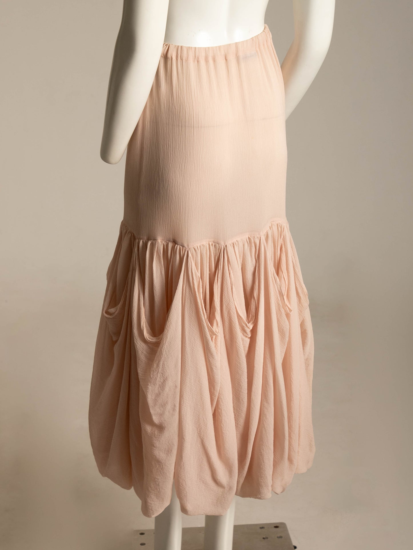 Romeo Gigli 1980s Pale Pink Silk Skirt