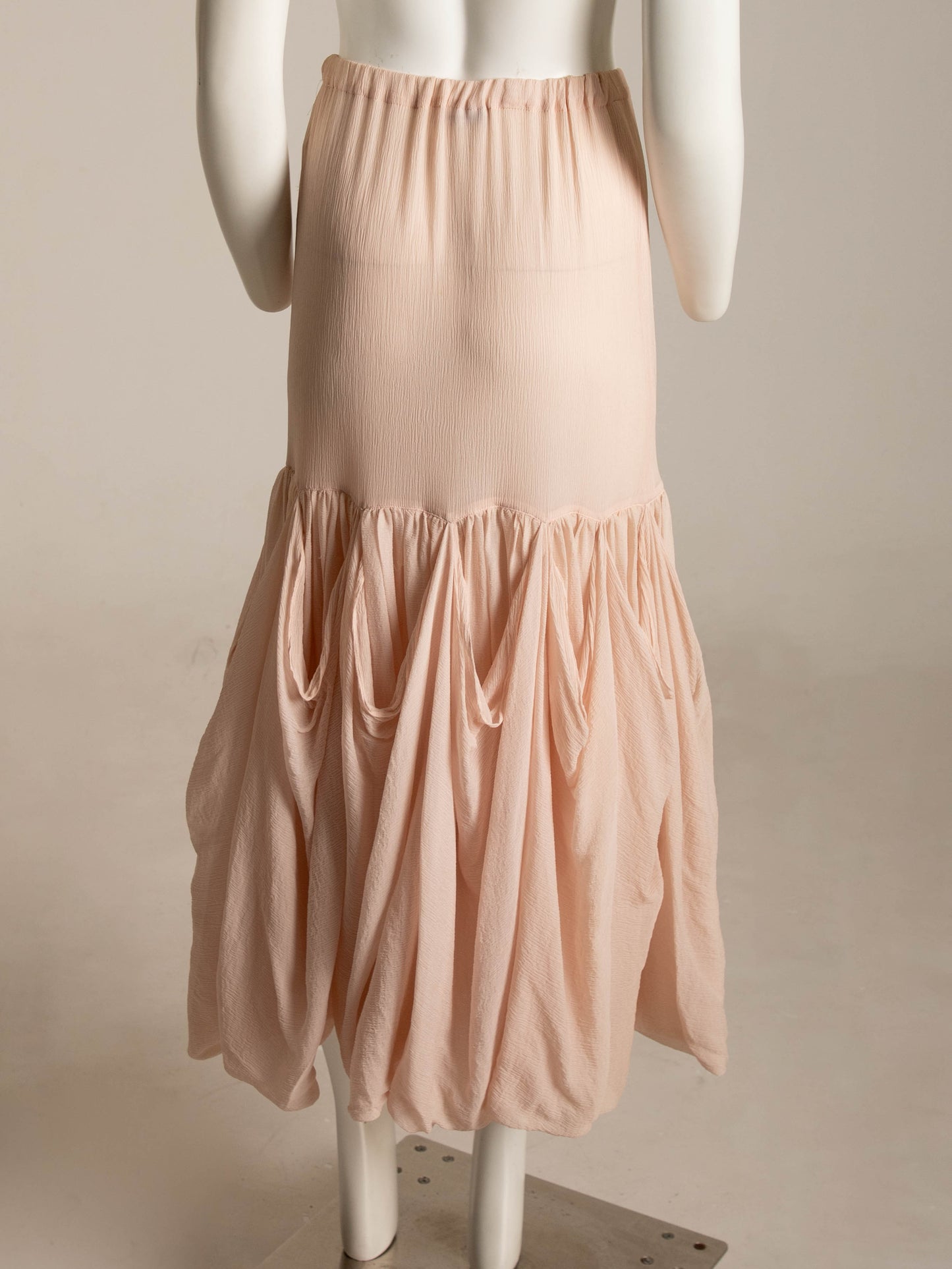 Romeo Gigli 1980s Pale Pink Silk Skirt