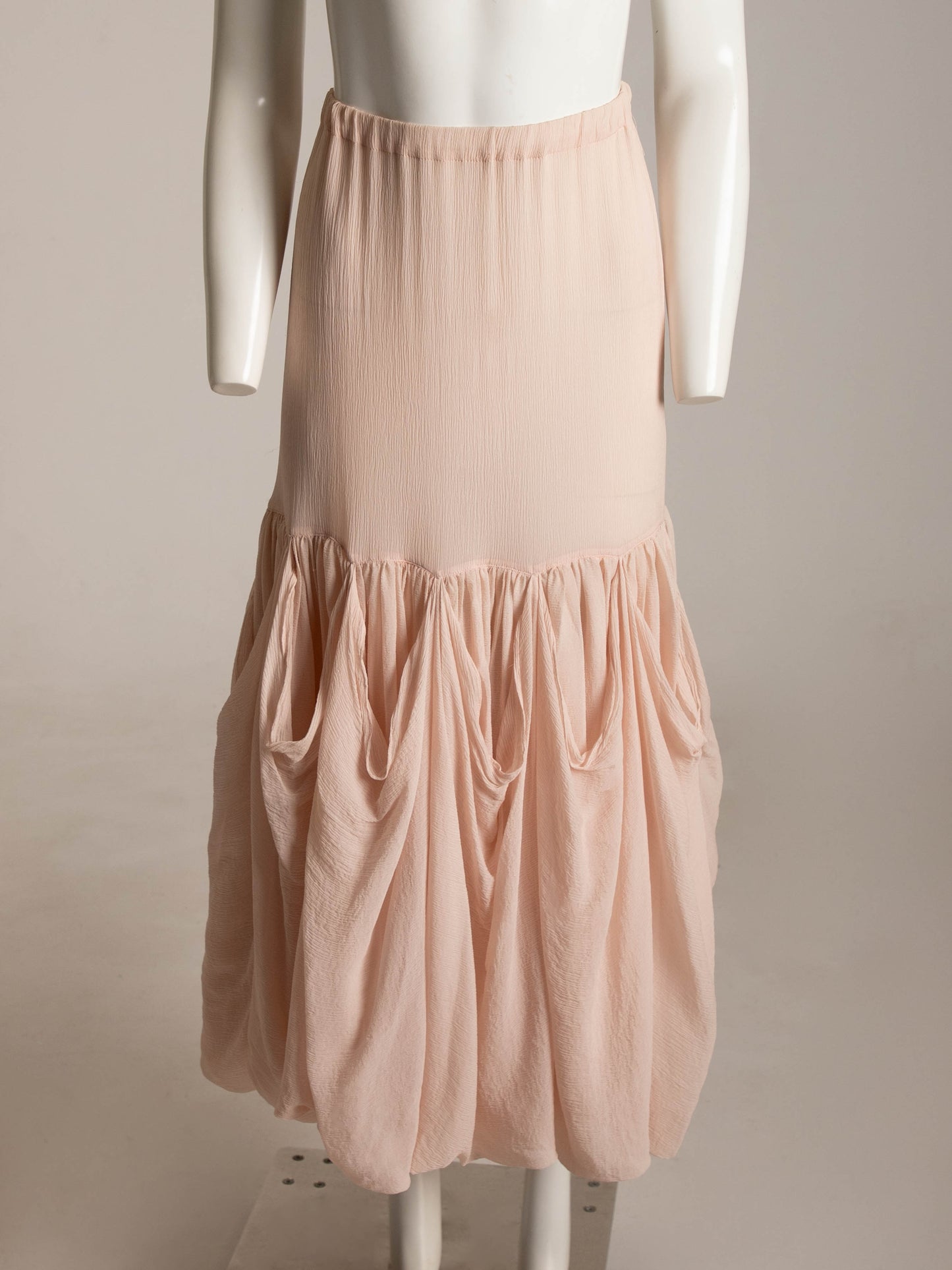 Romeo Gigli 1980s Pale Pink Silk Skirt