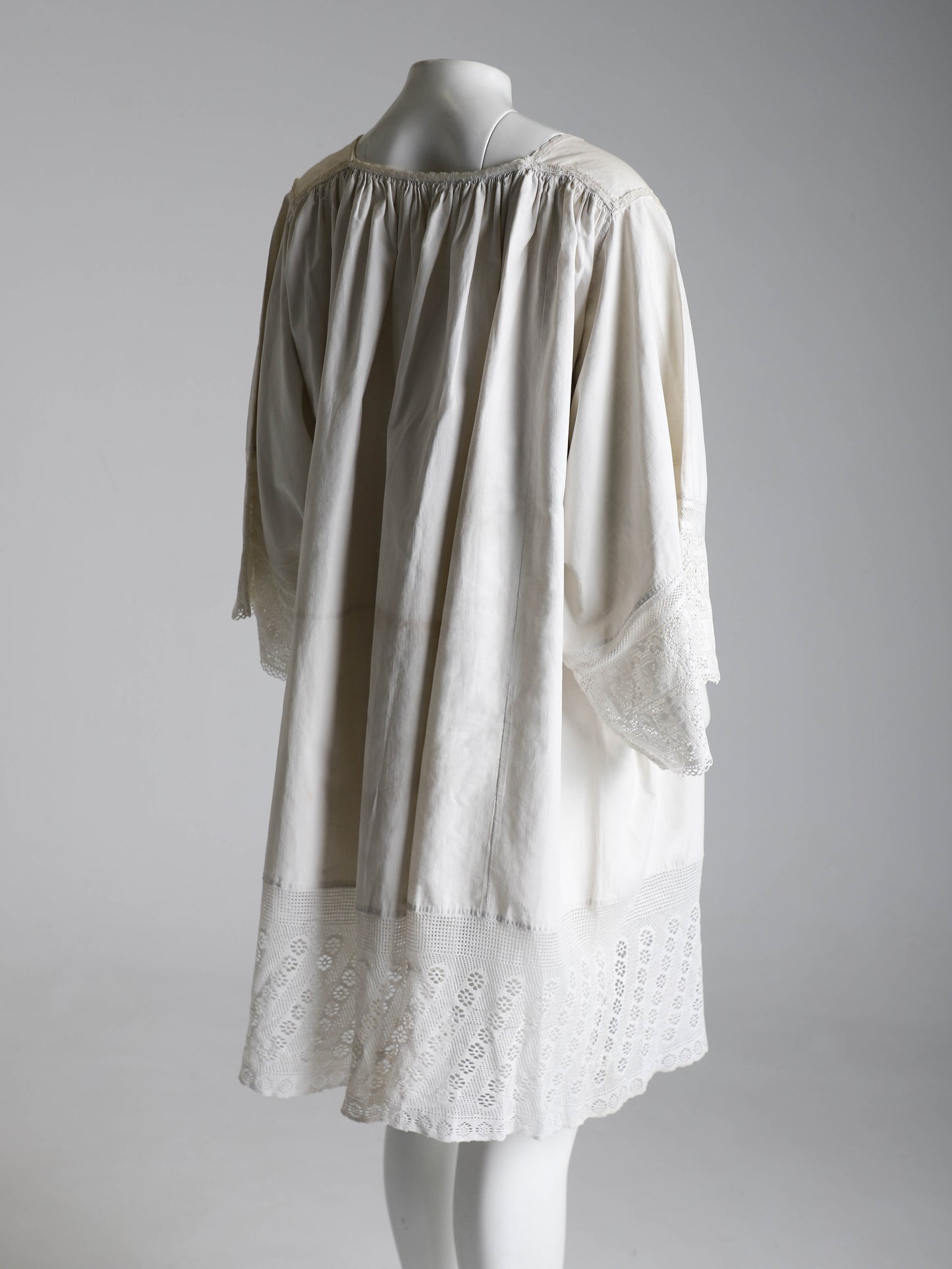 Antique Ecclesiastical Linen Lace Edged Gown