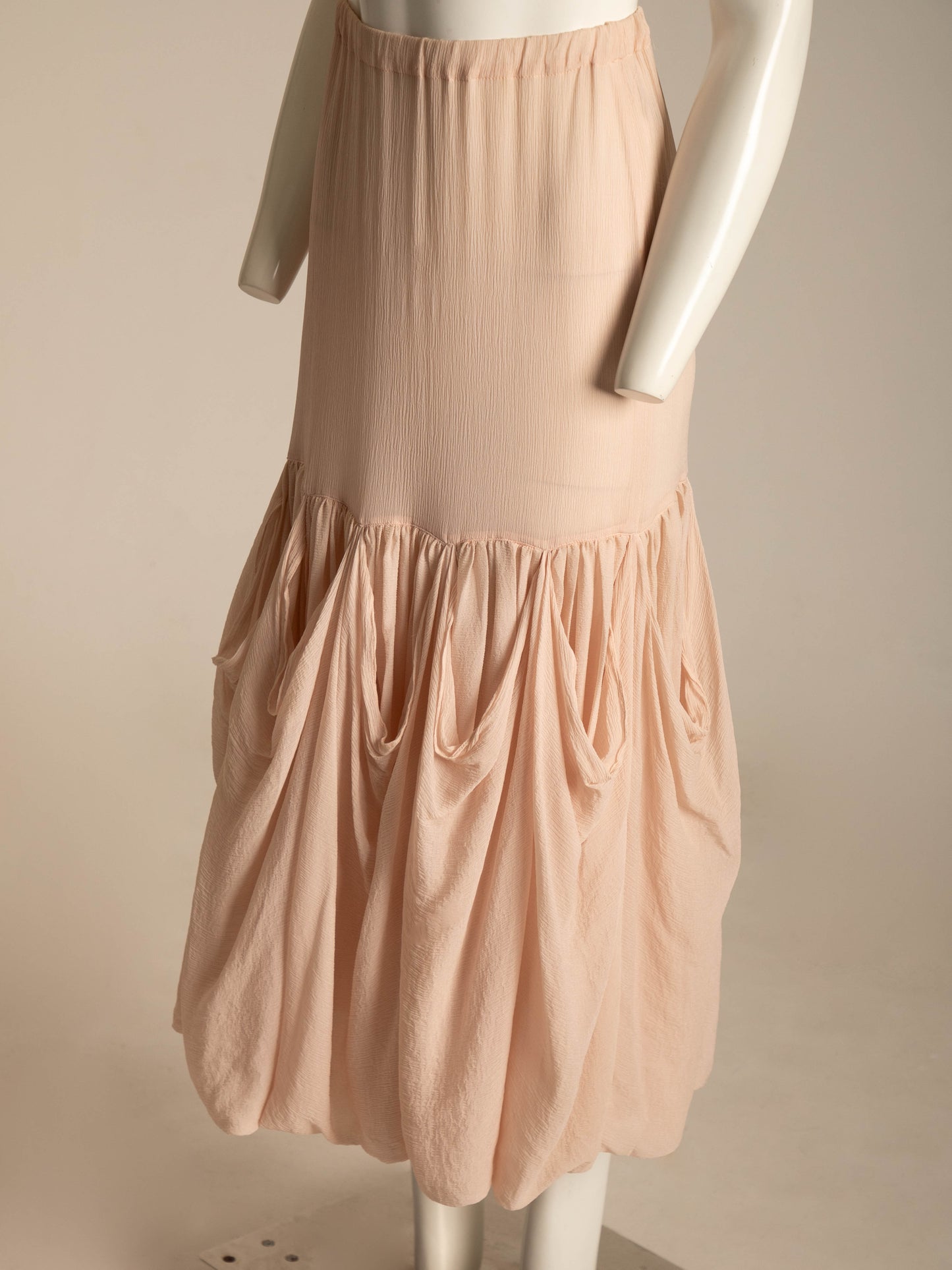 Romeo Gigli 1980s Pale Pink Silk Skirt