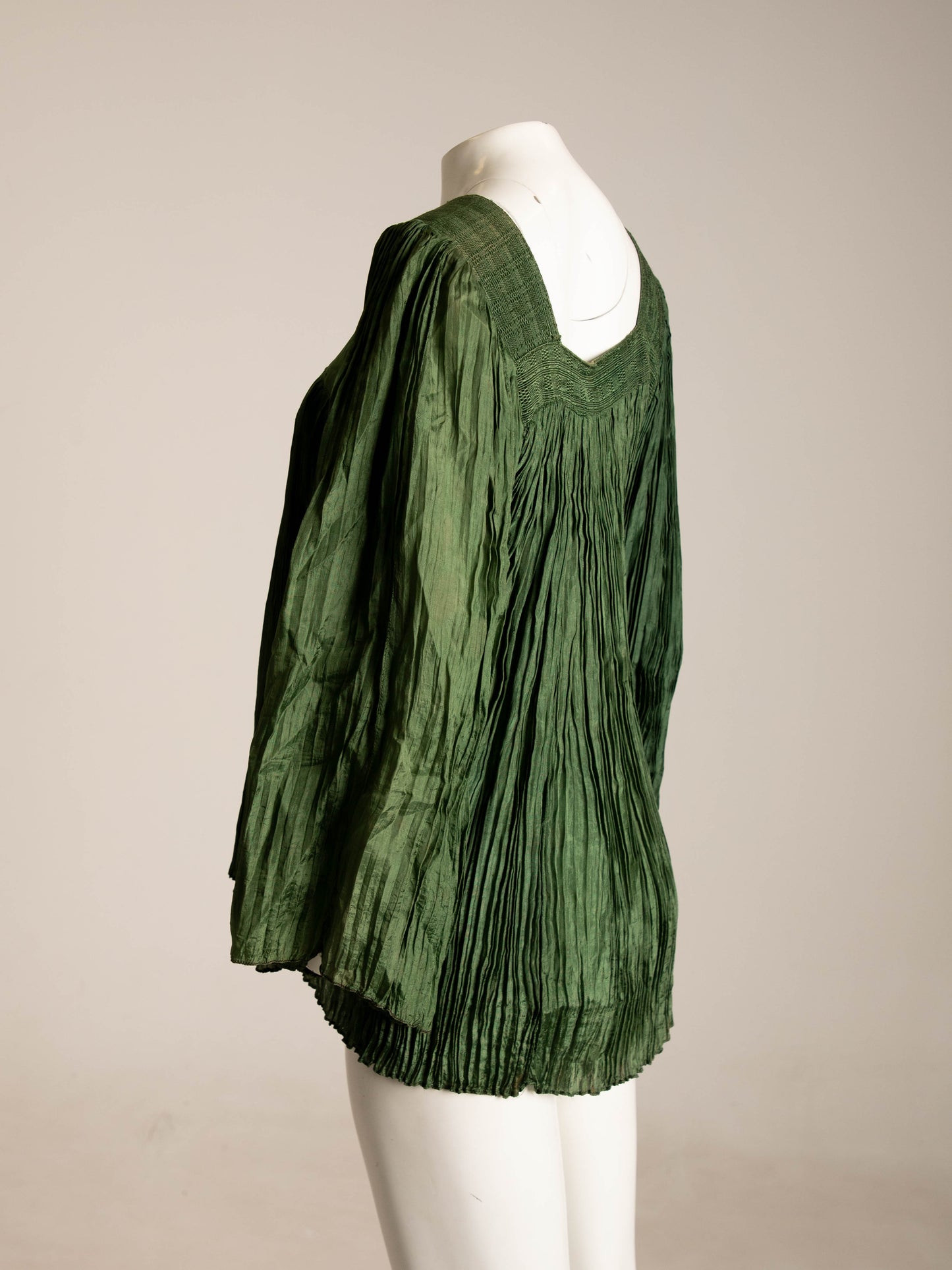Afghan Plissé Green Blouse Circa 1970s