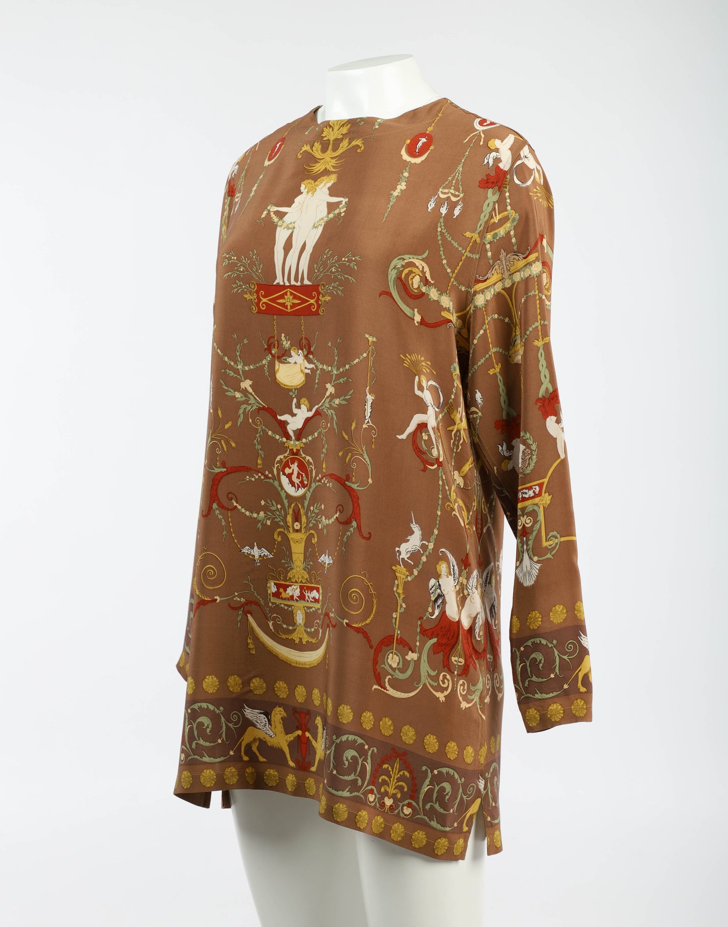 English Eccentrics Neo-classical Print Silk Tunic