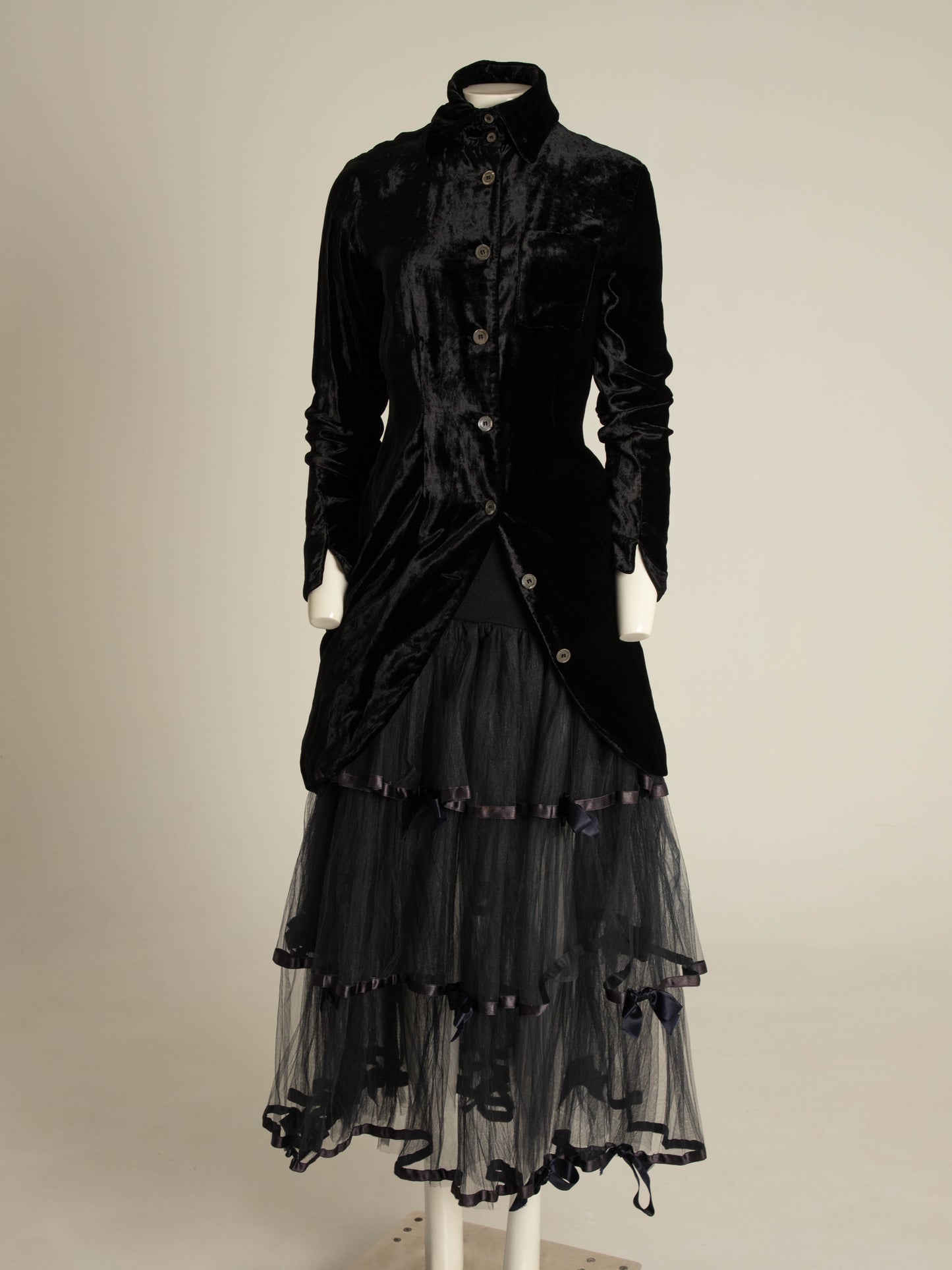 Blumarine Anna Molinari 1992 black Tulle Skirt with Bows