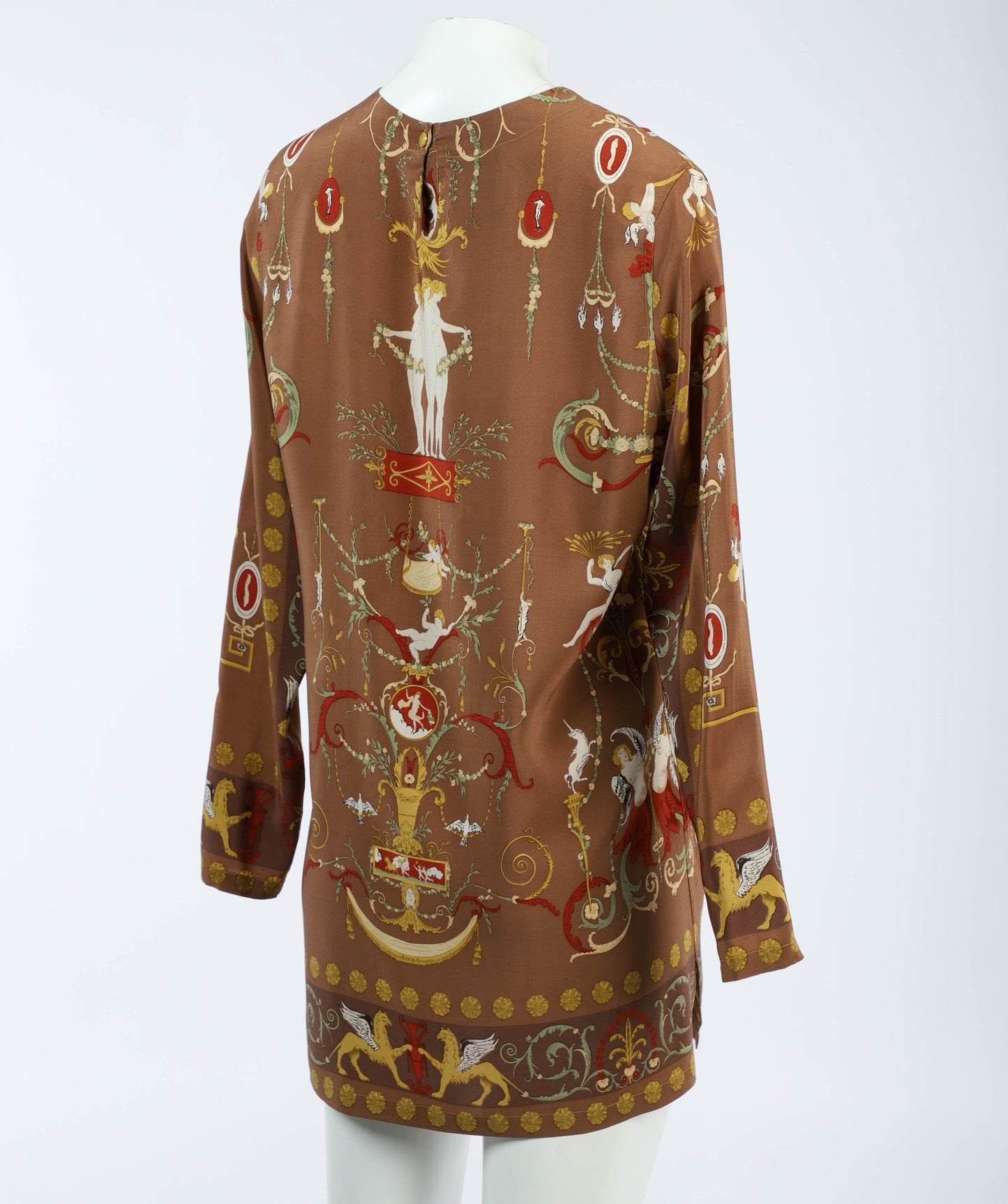 English Eccentrics Neo-classical Print Silk Tunic