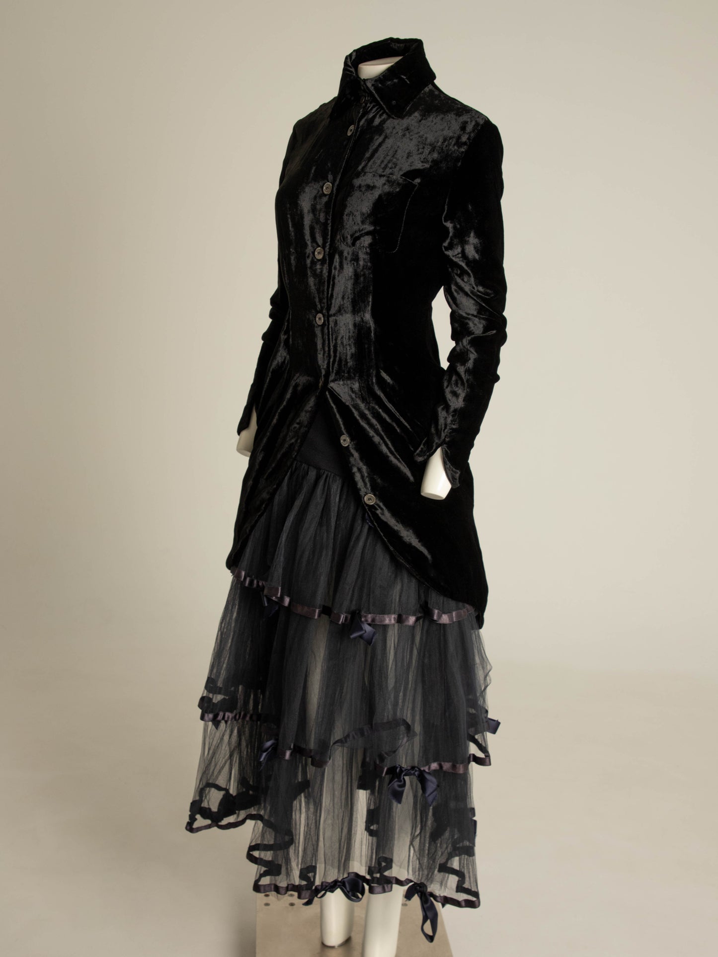 Blumarine Anna Molinari 1992 black Tulle Skirt with Bows