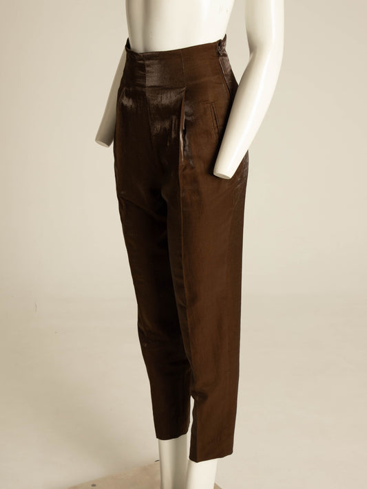 Romeo Gigli 1990 Bronze Iridescent Trousers