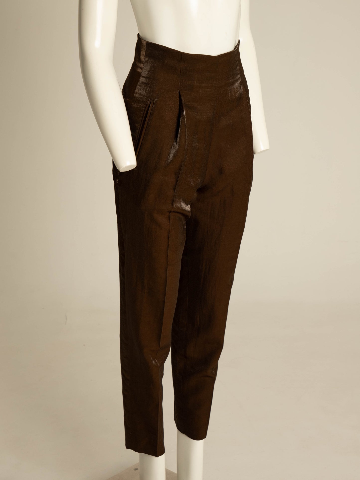 Romeo Gigli 1990 Bronze Iridescent Trousers