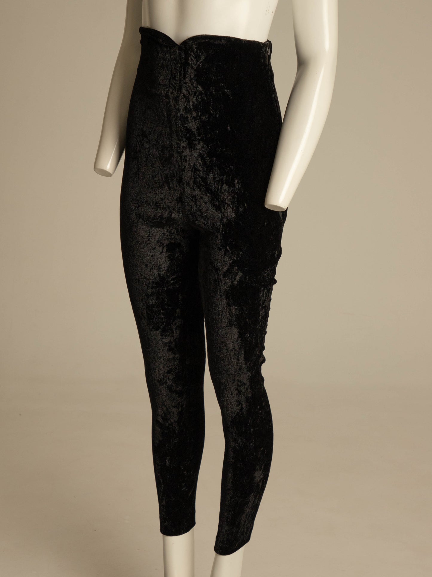 Romeo Gigli 1990 Black Velvet High Waisted Trouser