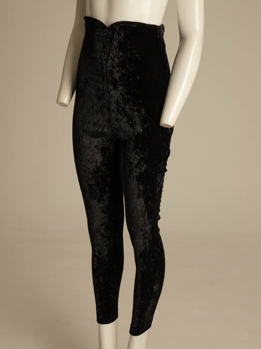 Romeo Gigli 1990 Black Velvet High Waisted Trouser