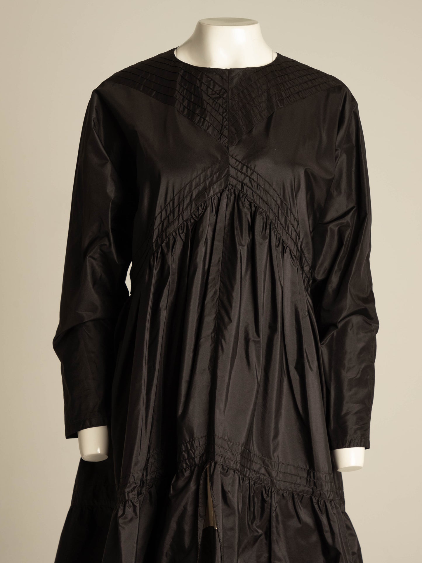 Laura Biagiotti A/W 1982 Black Silk Taffeta Dress with Tartan