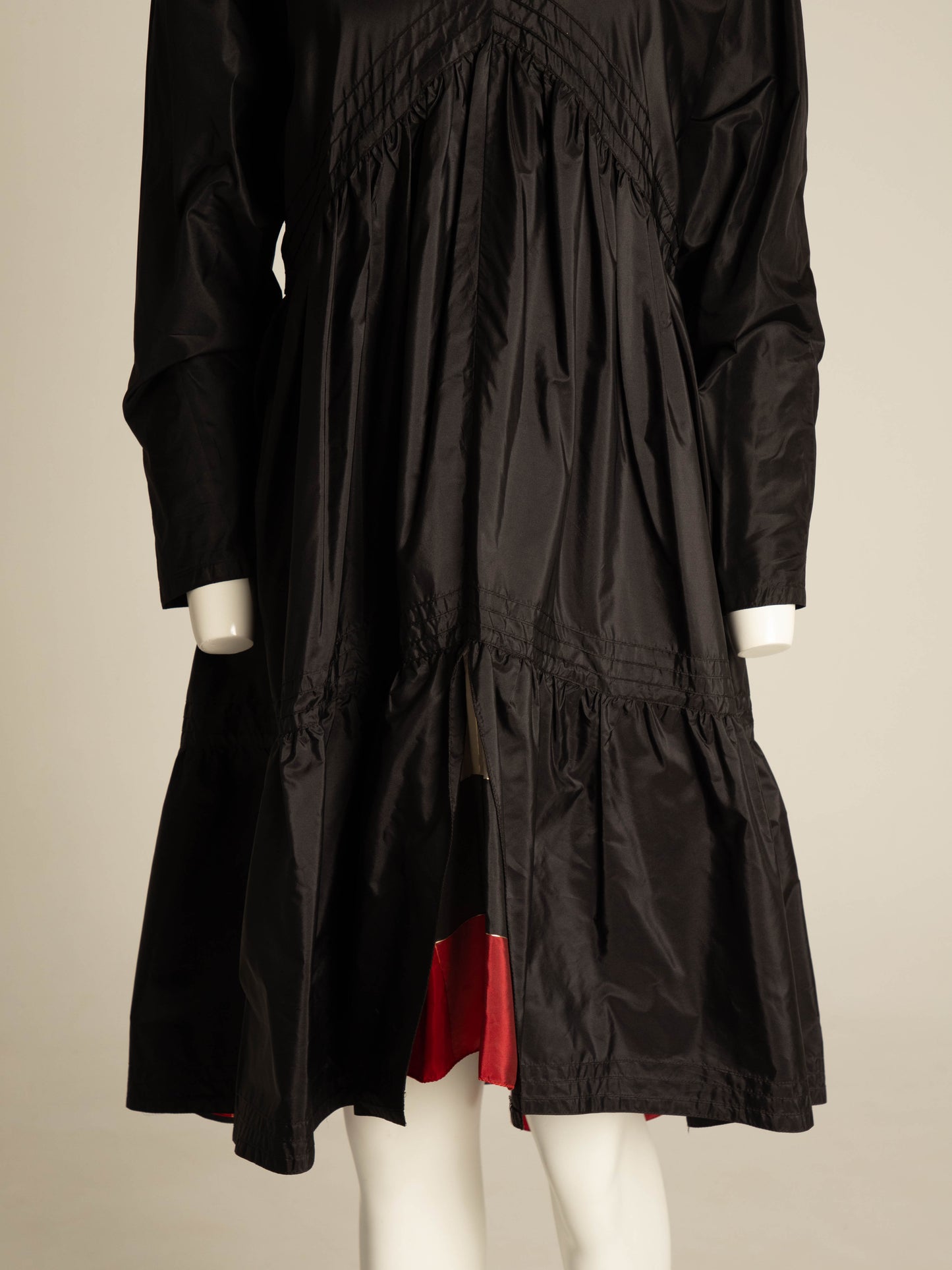 Laura Biagiotti A/W 1982 Black Silk Taffeta Dress with Tartan