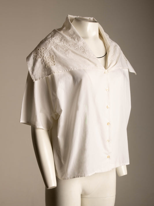 Dolce & Gabbana 1988 White Blouse with Embroidery