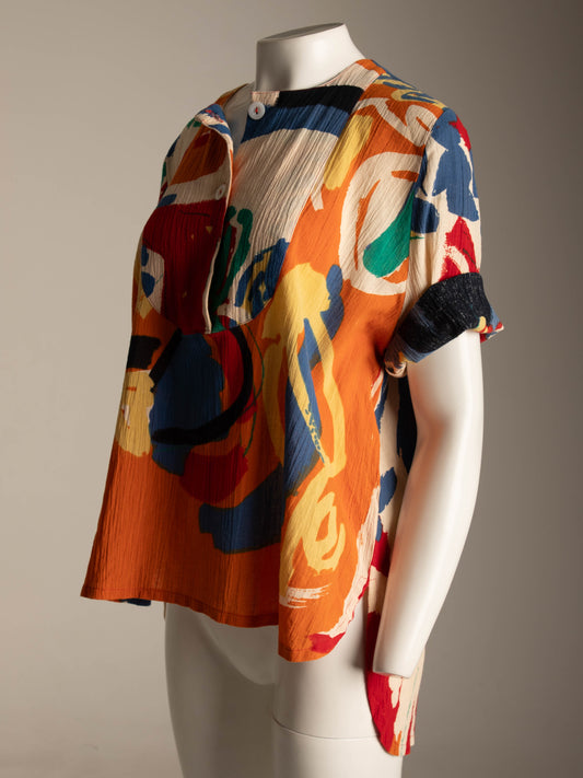 Betty Jackson 'The Cloth' 1985 Abstract Design Blouse