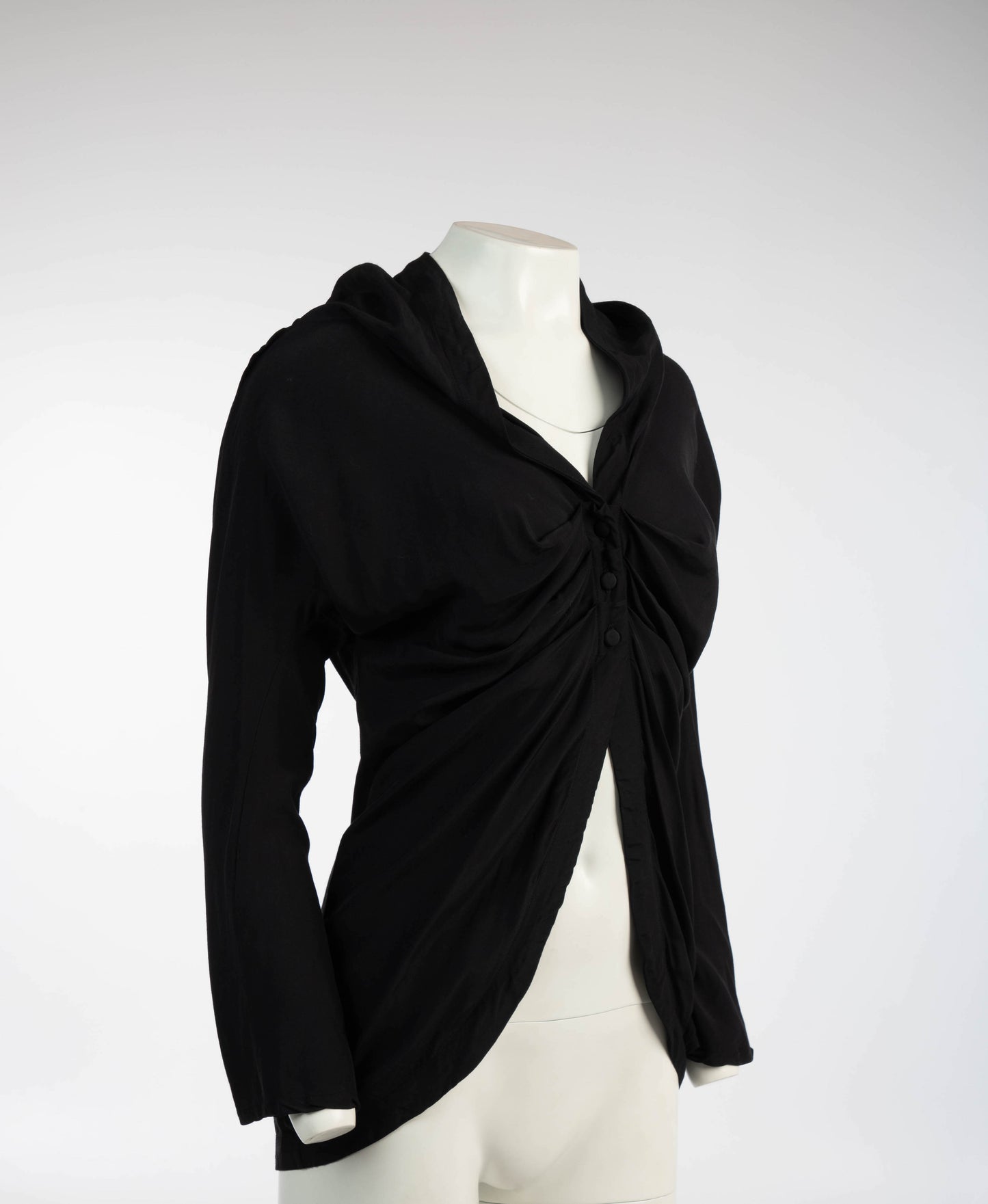 John Flett A/W88 Black Draped Blouse