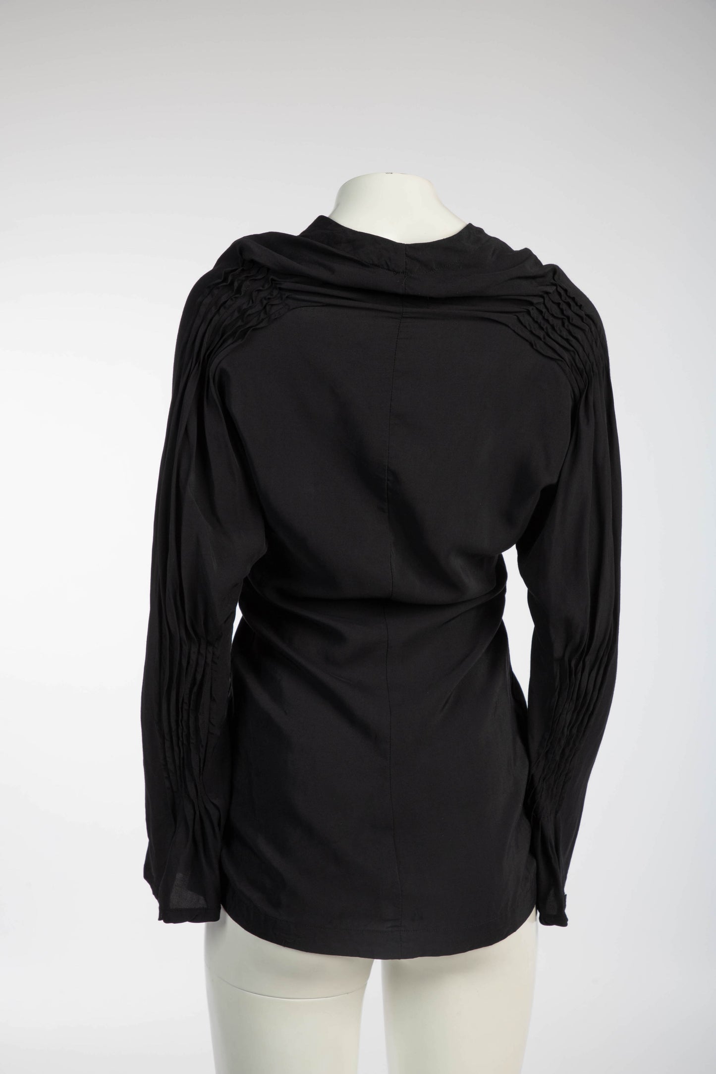 John Flett A/W88 Black Draped Blouse