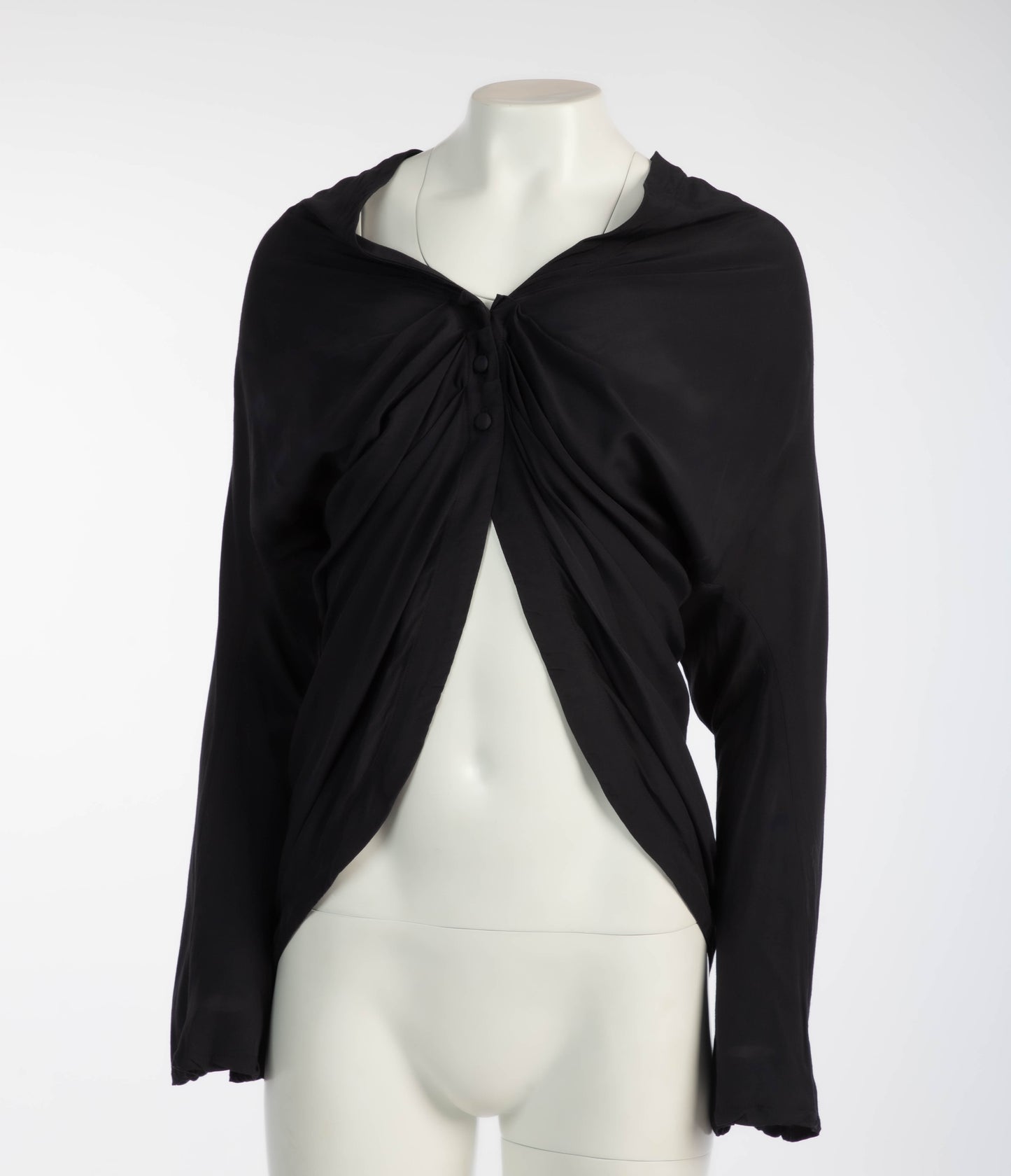 John Flett A/W88 Black Draped Blouse