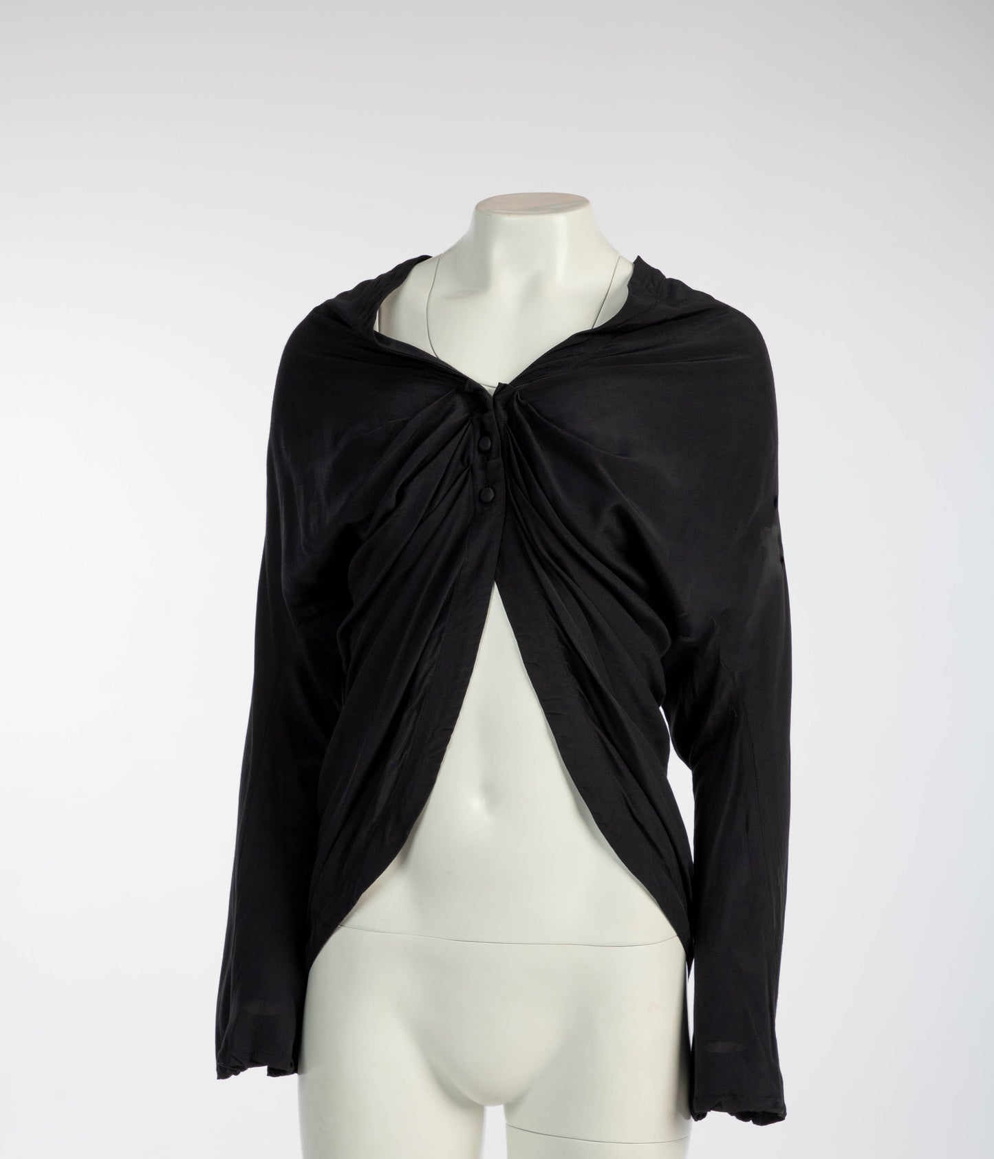 John Flett A/W88 Black Draped Blouse