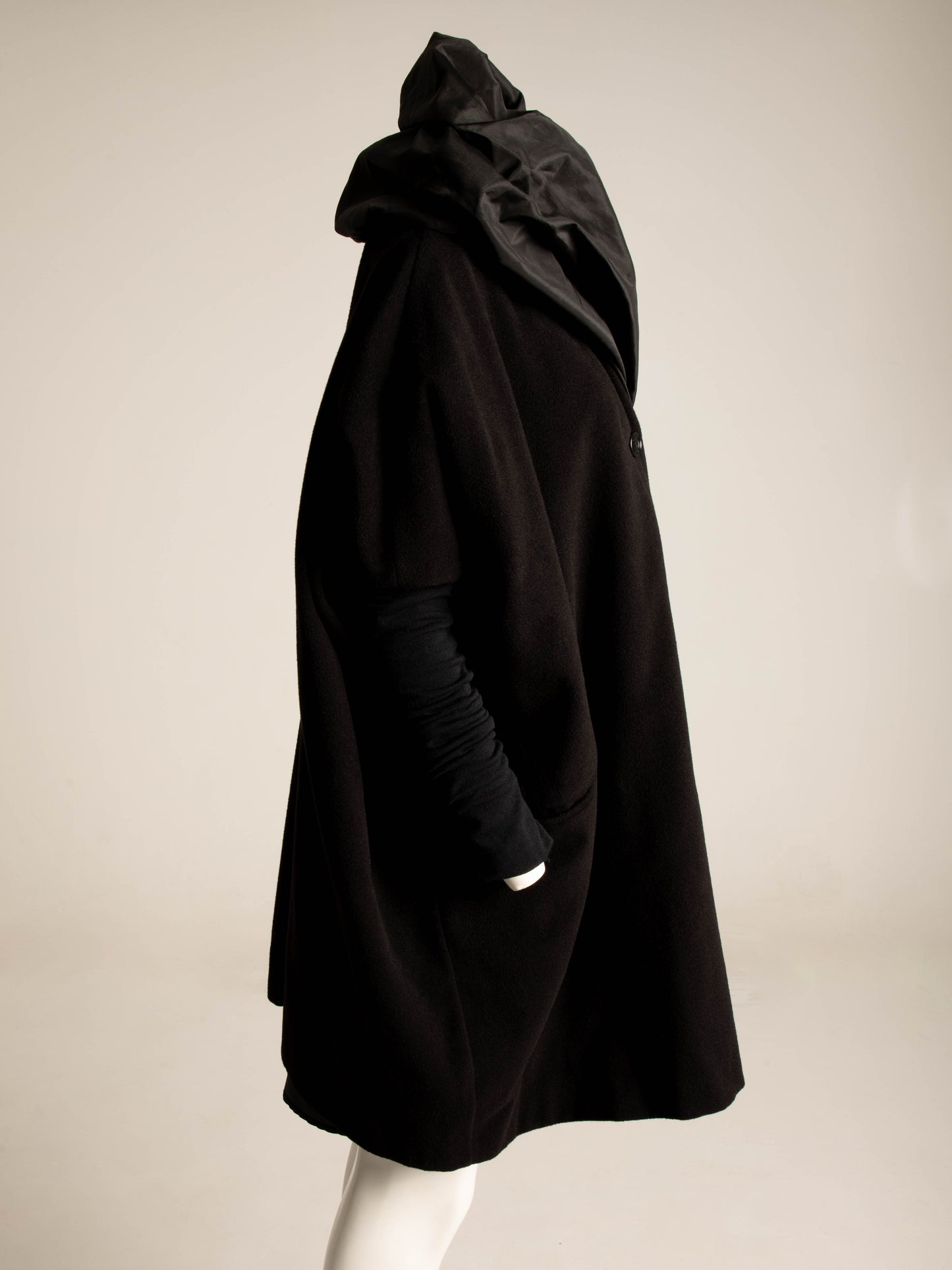 Dolce & Gabbana 1990 Black Wool and Taffeta Coat