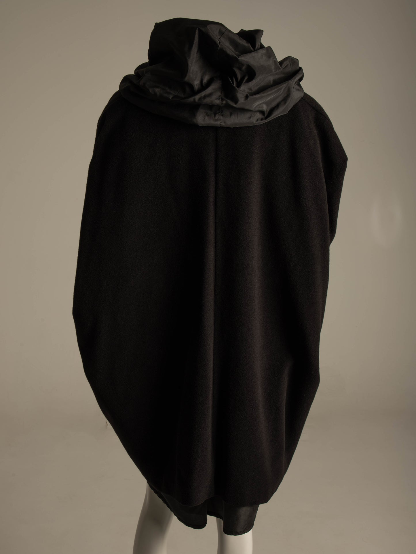 Dolce & Gabbana 1990 Black Wool and Taffeta Coat