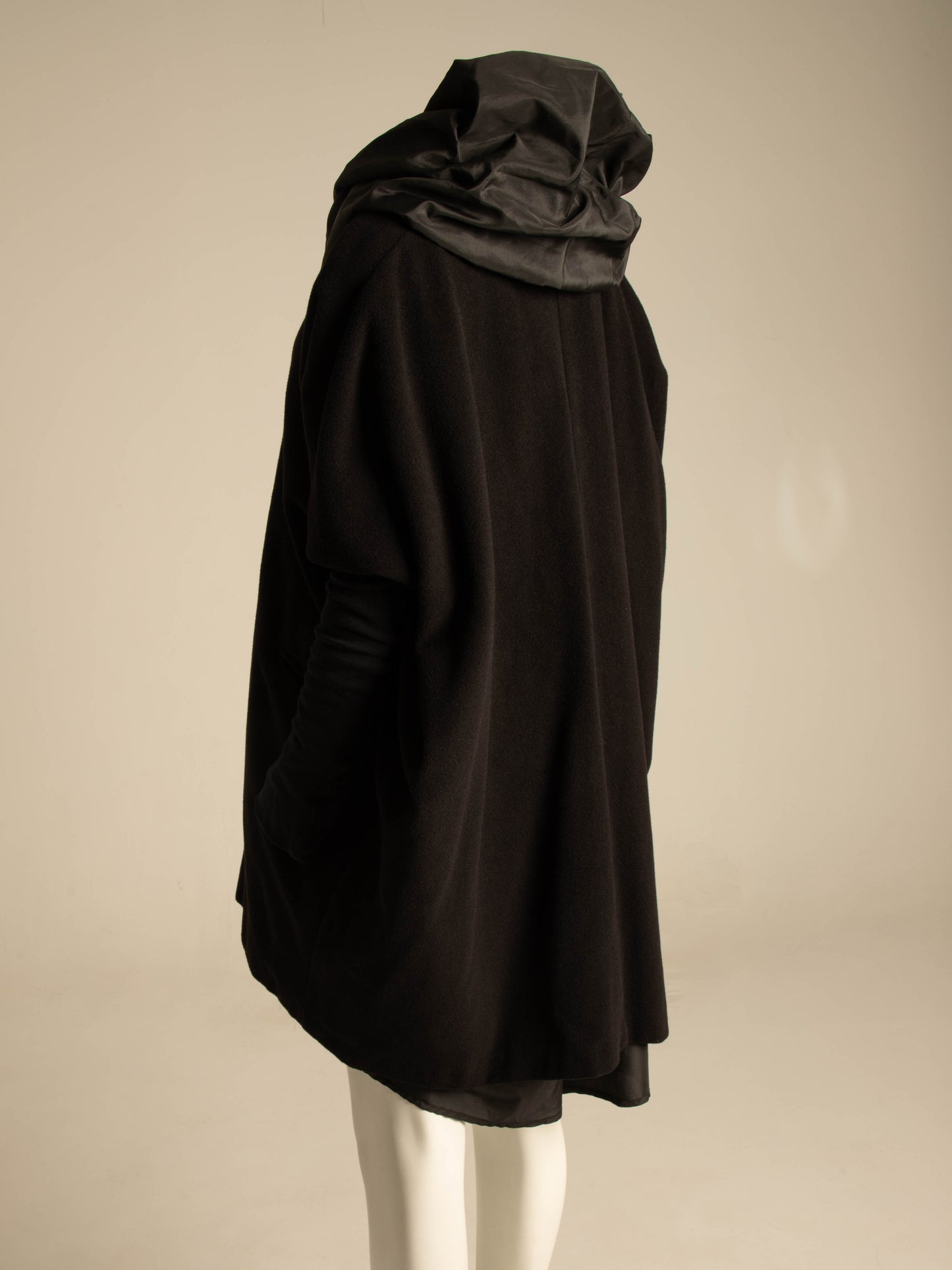 Dolce & Gabbana 1990 Black Wool and Taffeta Coat