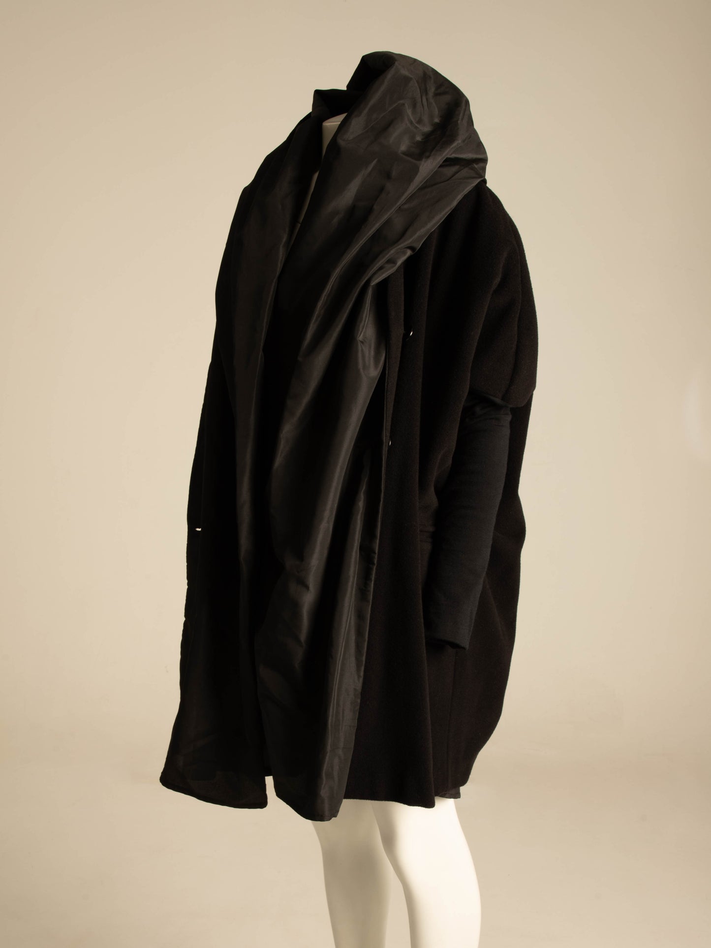 Dolce & Gabbana 1990 Black Wool and Taffeta Coat