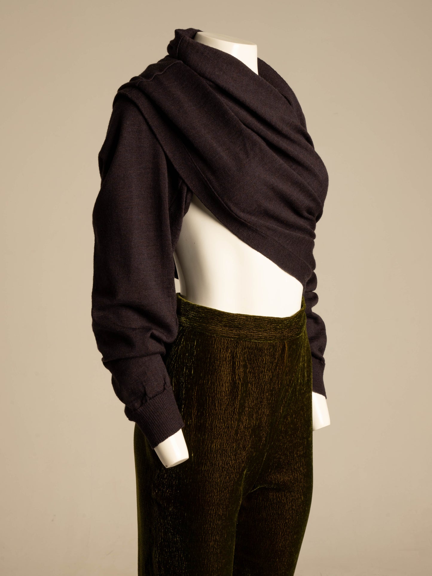 Callaghan by Romeo Gigli 1991 Grey Wool Wrapped Cardigan