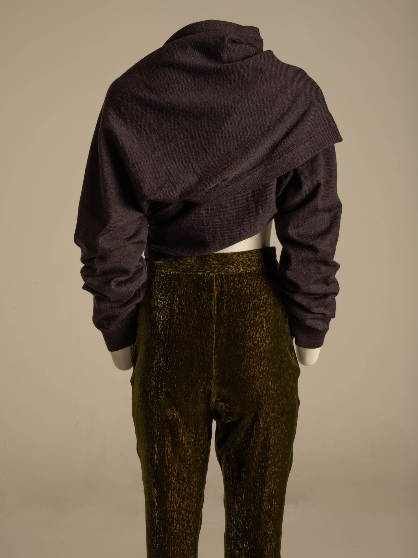 Callaghan by Romeo Gigli 1991 Grey Wool Wrapped Cardigan