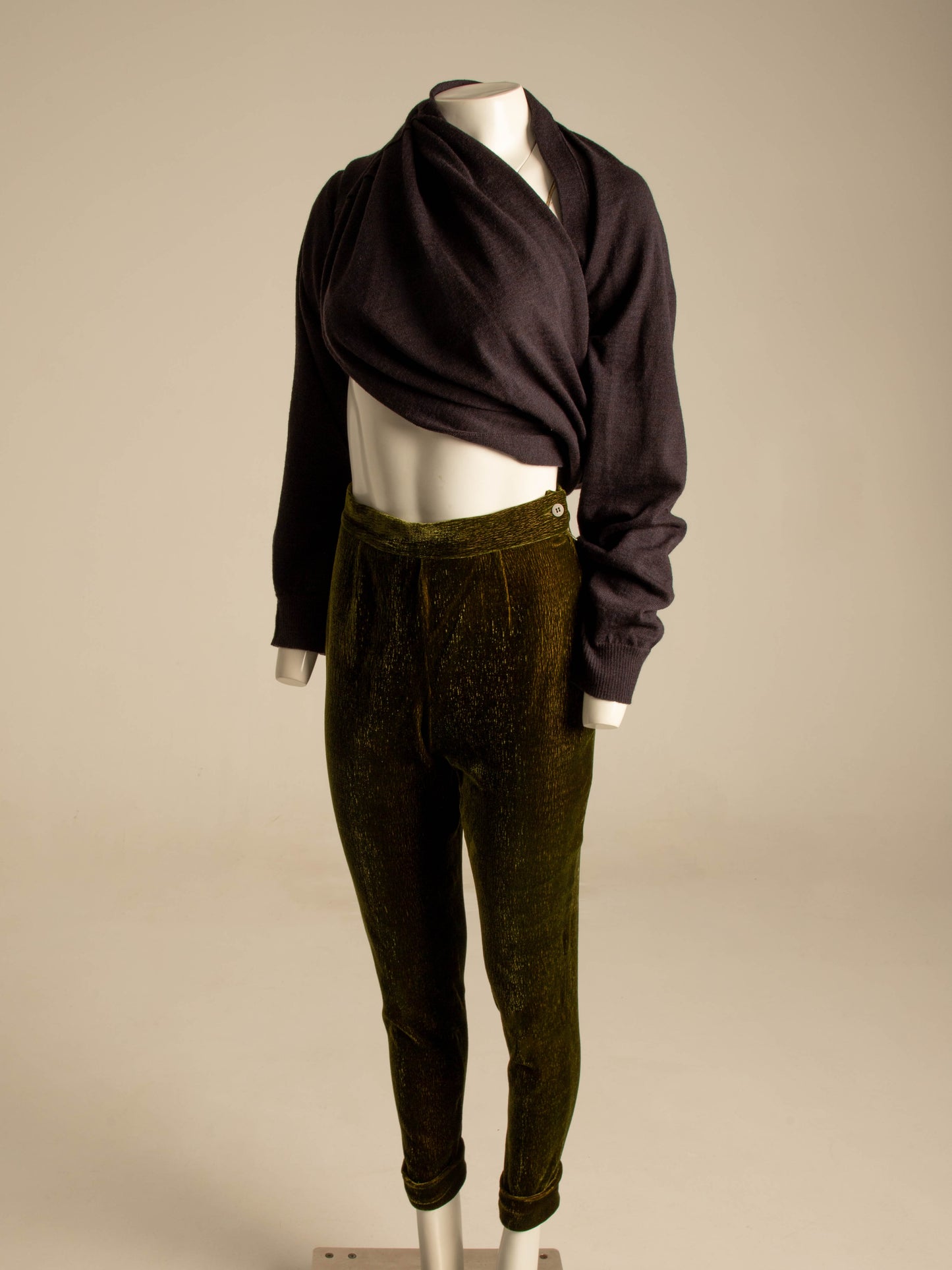 Callaghan by Romeo Gigli 1991 Grey Wool Wrapped Cardigan