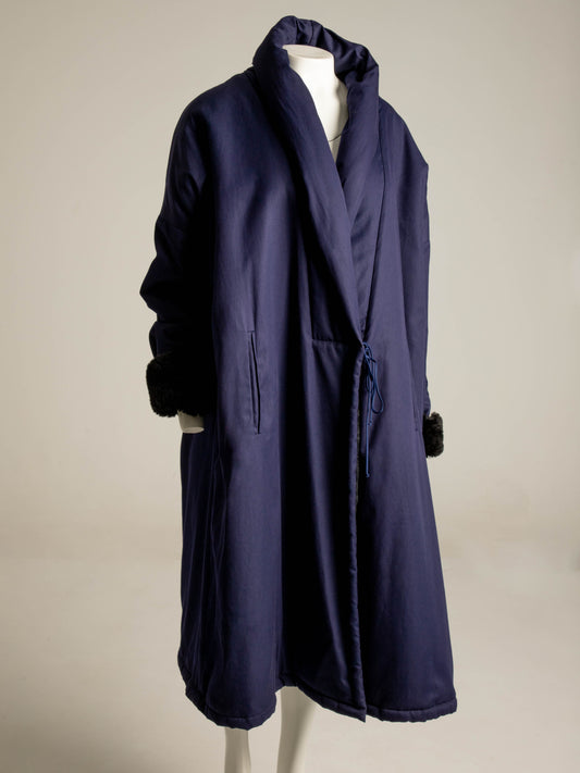 Callaghan by Romeo Gigli A/W 1987 Navy Coat with Faux Fur