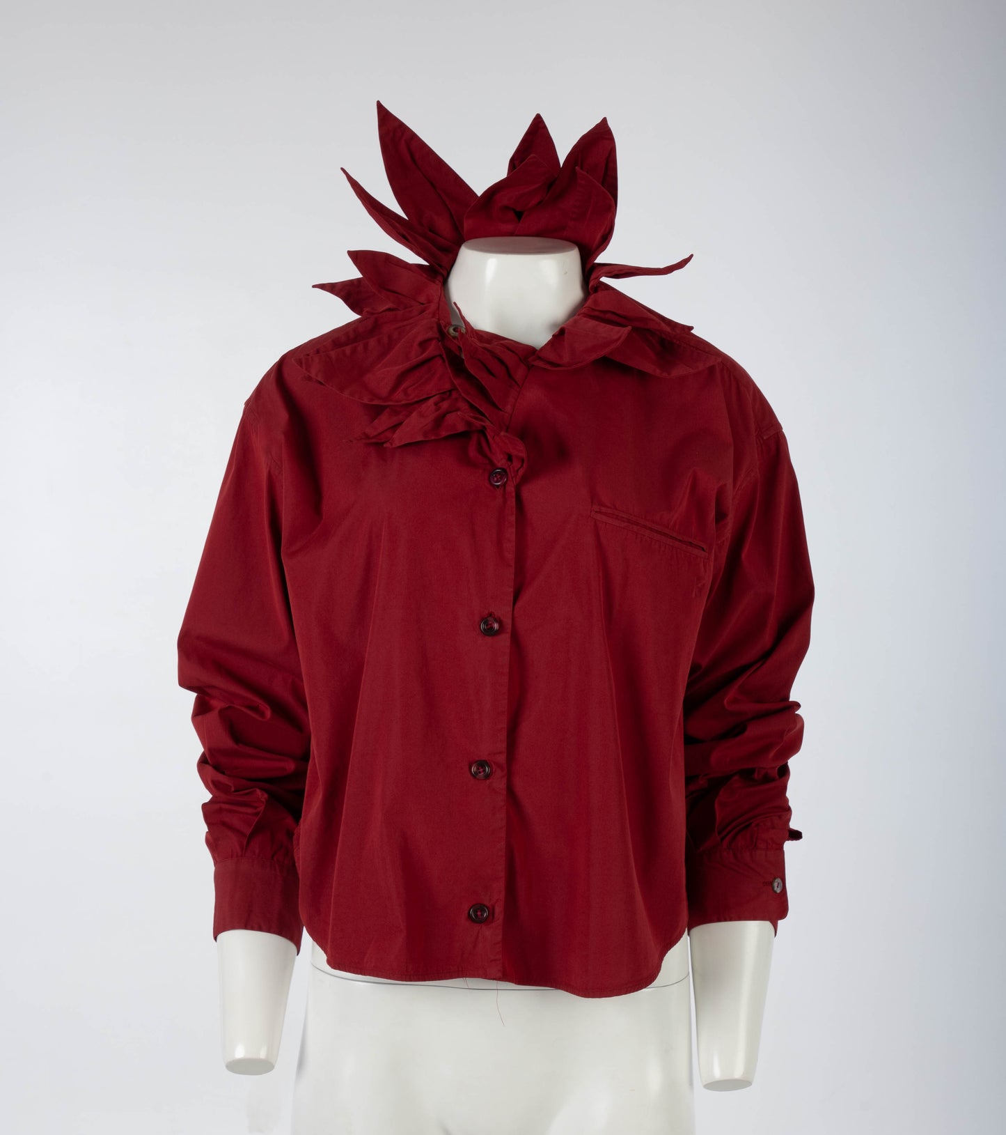 Romeo Gigli 1989 Red Petal Collar Blouse