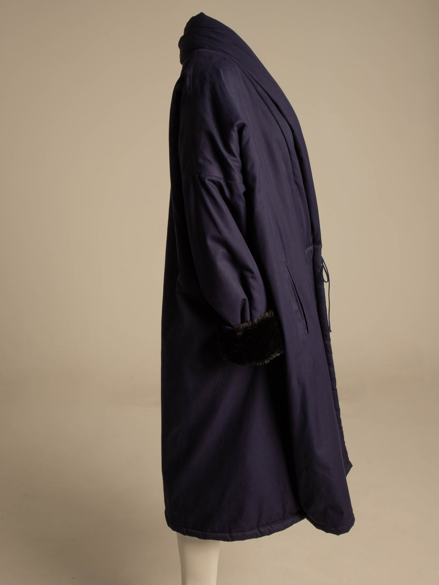 Callaghan by Romeo Gigli A/W 1987 Navy Coat with Faux Fur