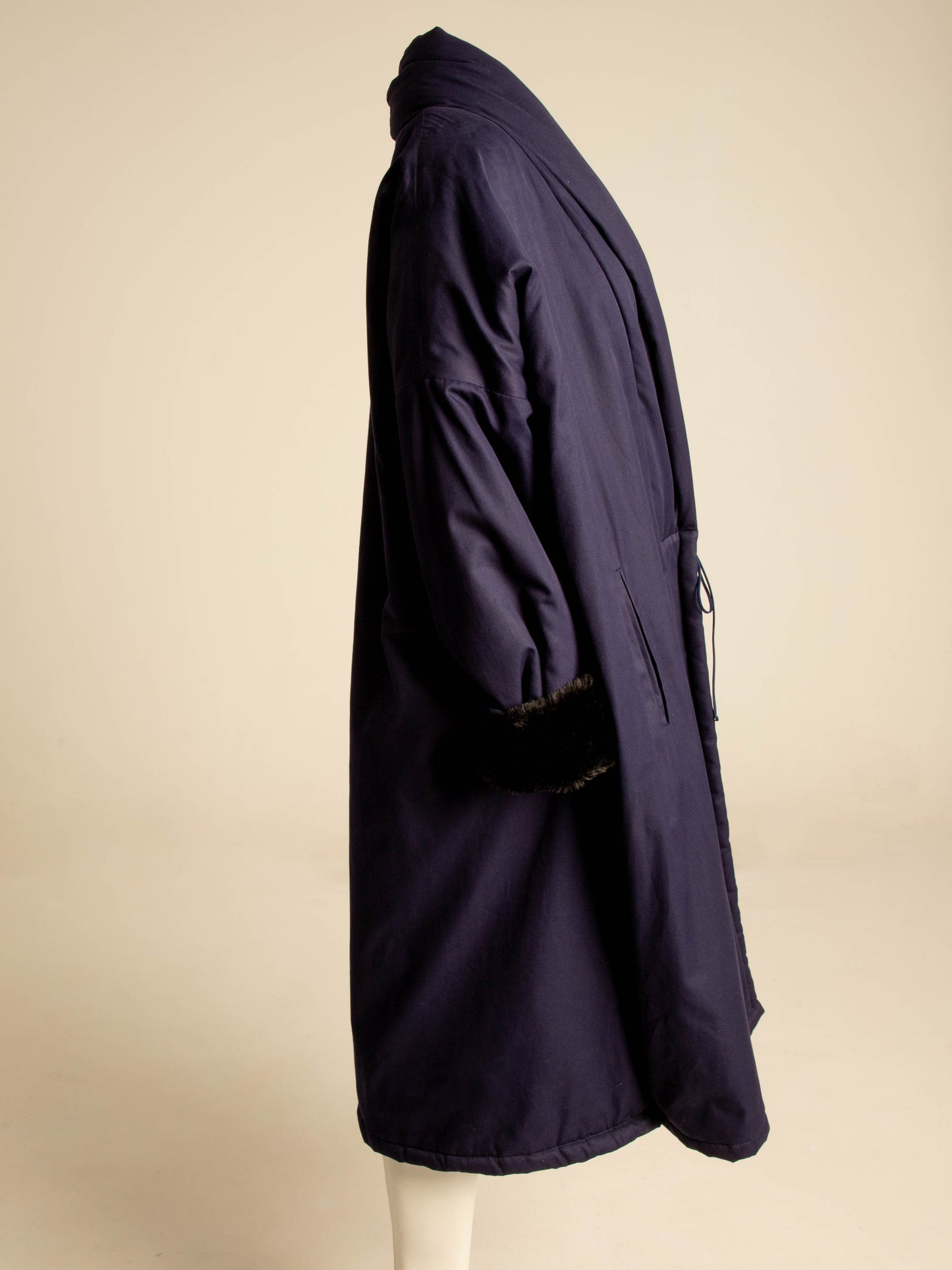 Callaghan by Romeo Gigli A/W 1987 Navy Coat with Faux Fur