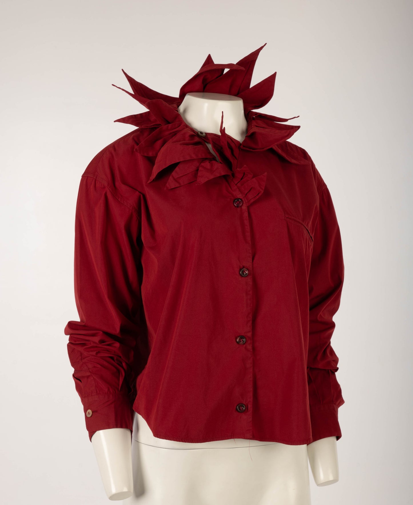 Romeo Gigli 1989 Red Petal Collar Blouse