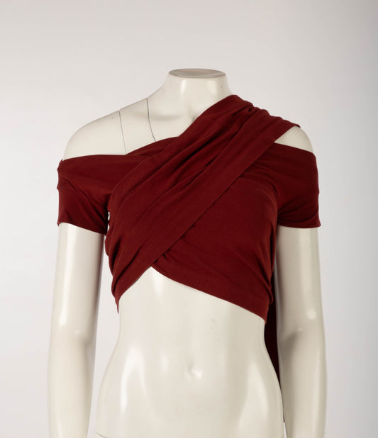 Romeo Gigli Red Wrap Top