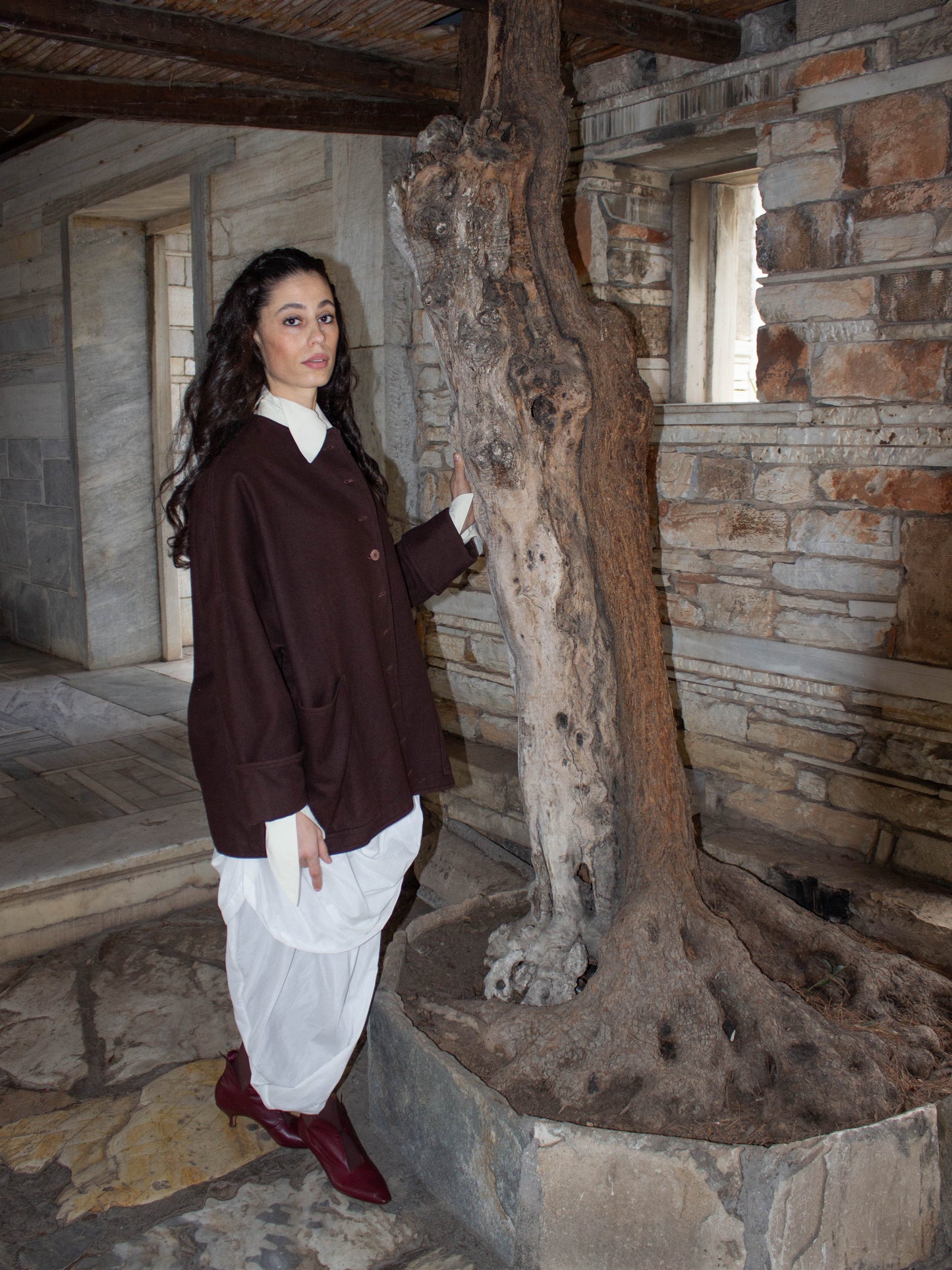 Dolce & Gabbana Brown Wool Coat Circa 80s