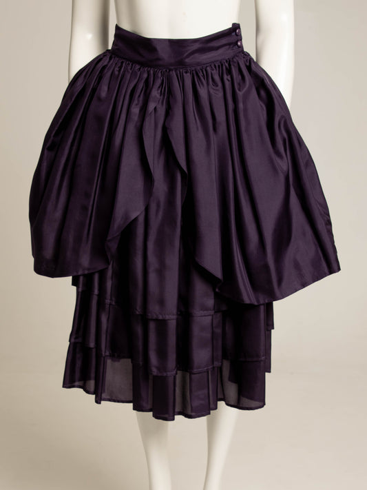 Dolce & Gabbana S/S 1988 Dark Purple Baroque Skirt