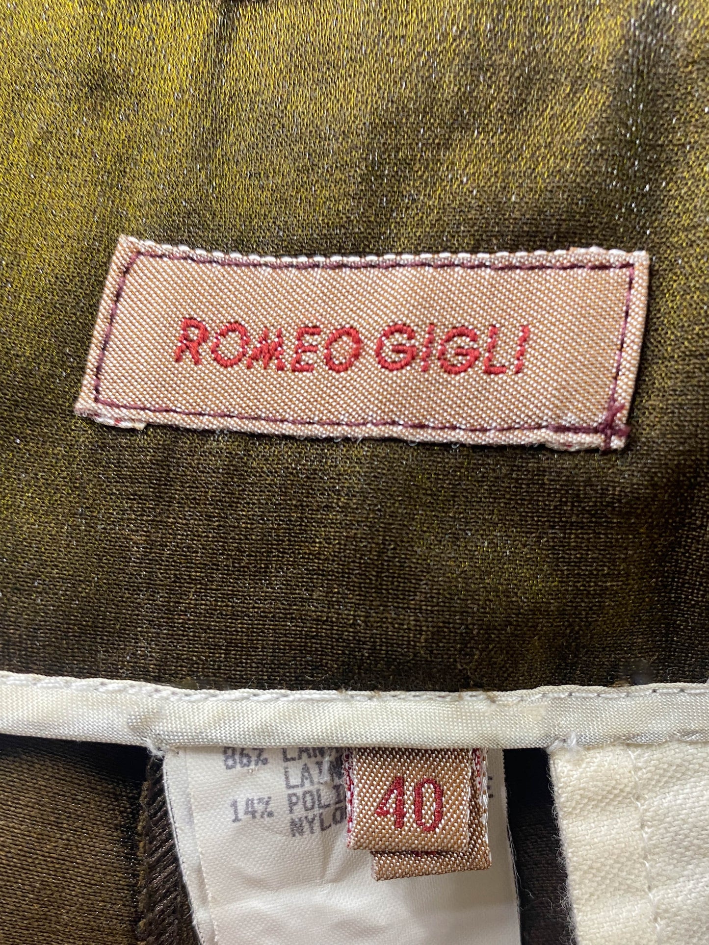 Romeo Gigli 1990 Bronze Iridescent Trousers