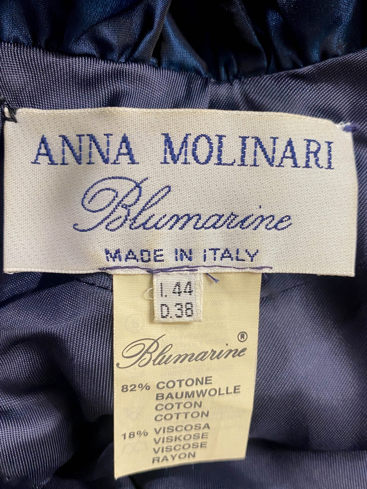 Blumarine Anna Molinari 1992 Blue Velvet and Tulle Dress