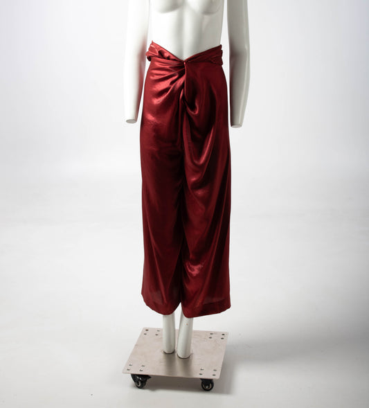 Romeo Gigli A/W 1989 Ruby Red Wrapped Trouser