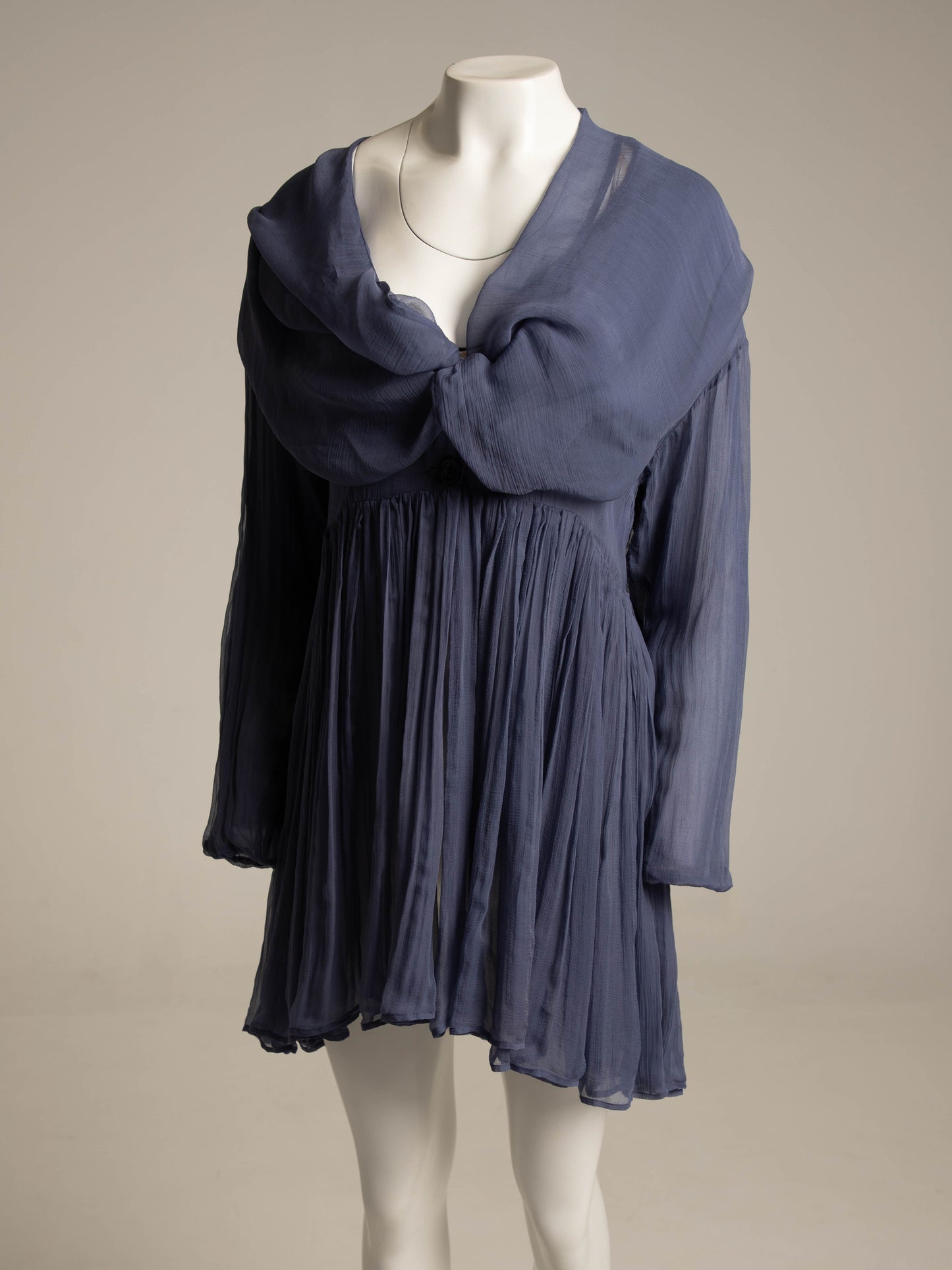 Dolce & Gabbana 1989 Blue Periwinkle Silk Babydoll Dress