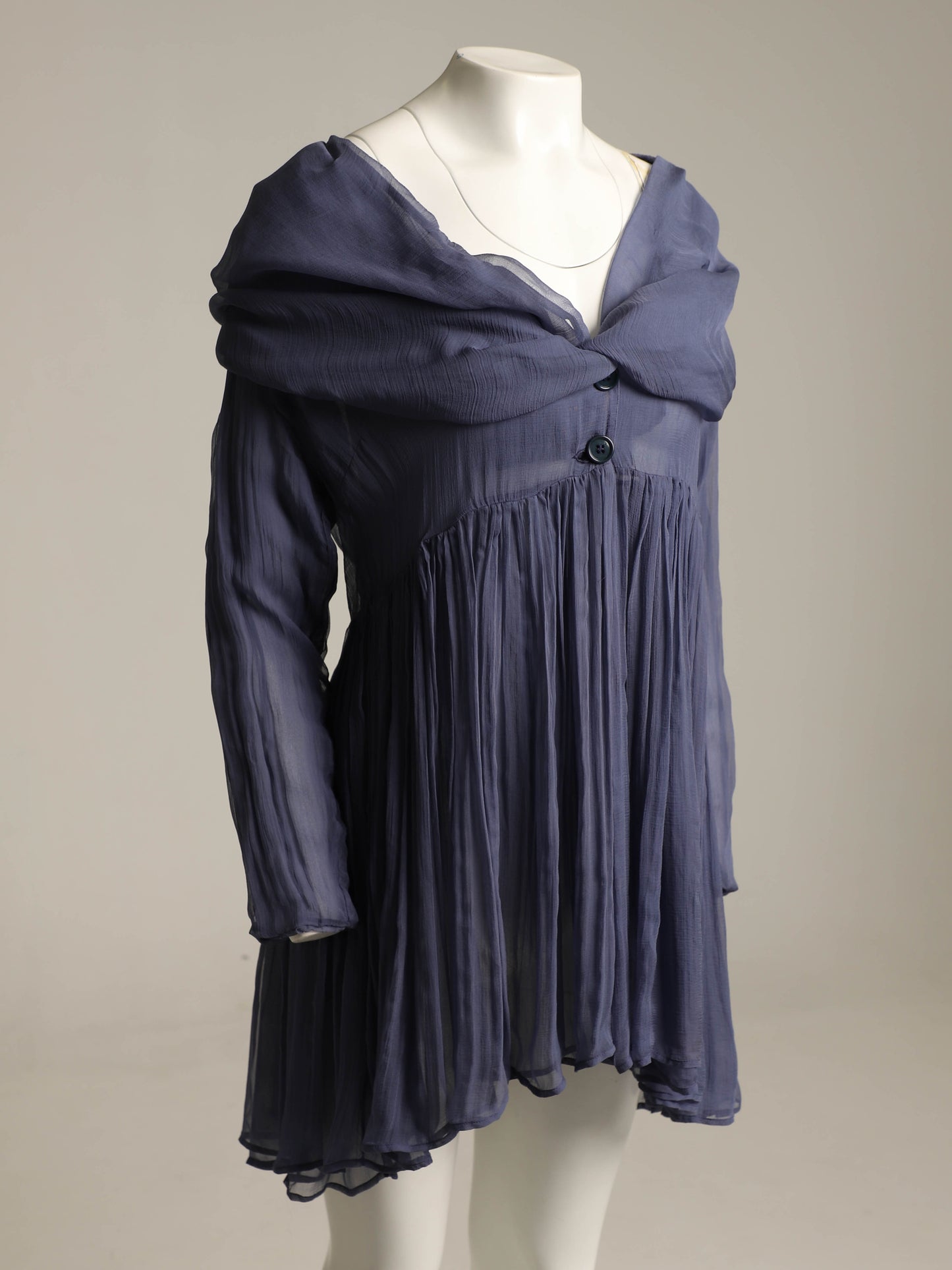 Dolce & Gabbana 1989 Blue Periwinkle Silk Babydoll Dress
