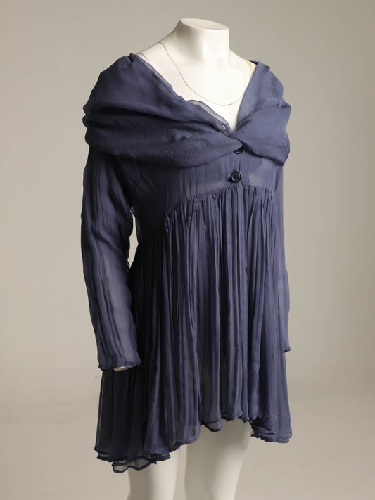 Dolce & Gabbana 1989 Blue Periwinkle Silk Babydoll Dress