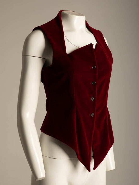Romeo Gigli A/W 1991 Red Velvet Pointed Bustier Top