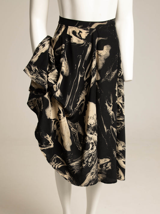 Timney Fowler 80s Surrealist Faces Print Skirt
