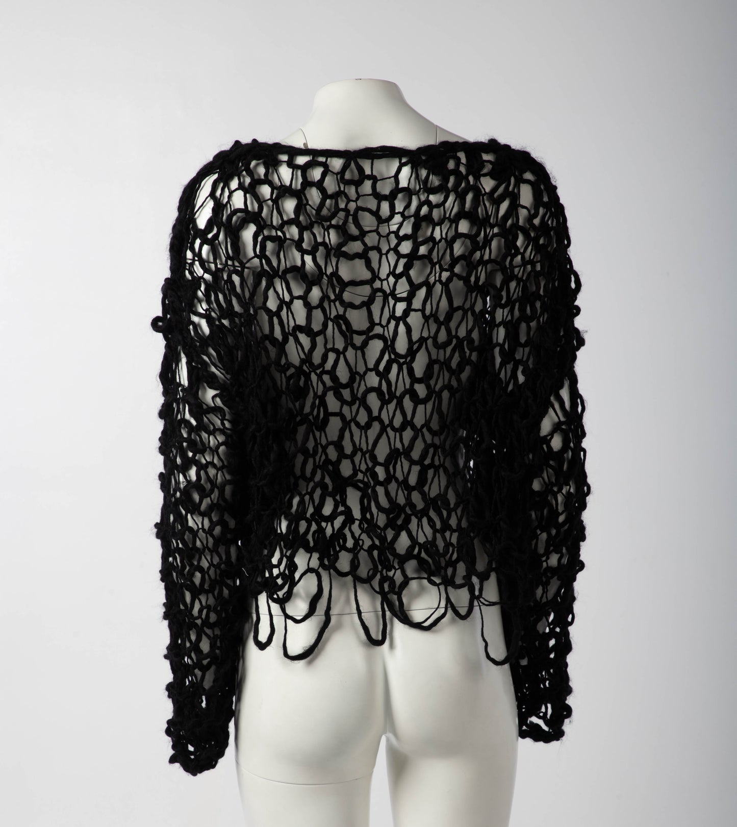 Black Open Weave Net Jumper