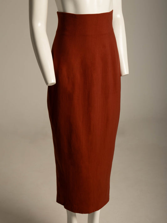 Sybilla Por Gibo Brown Wool High Waisted Skirt