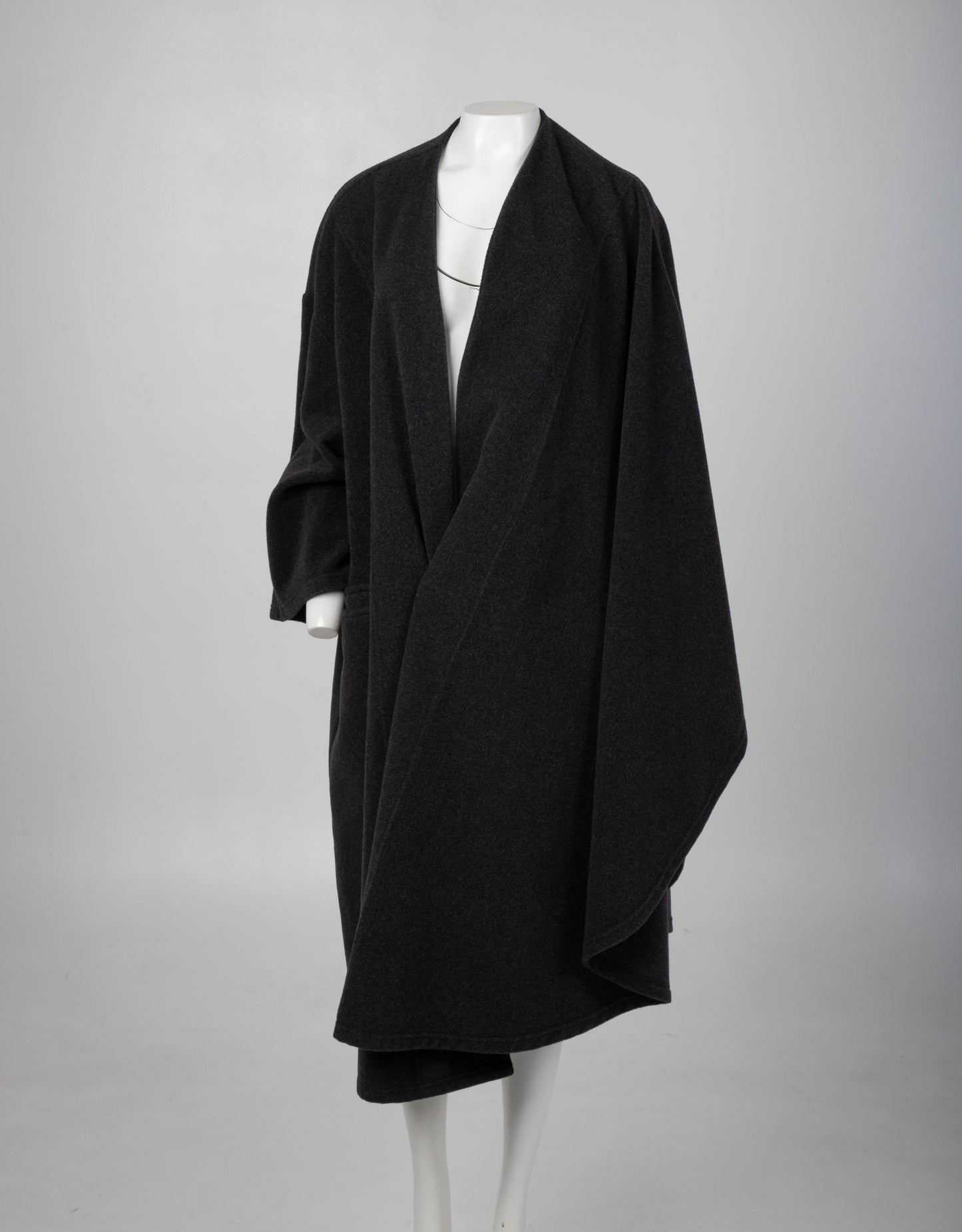 Dolce & Gabbana Grey Wool Cape Coat Circa 1980's