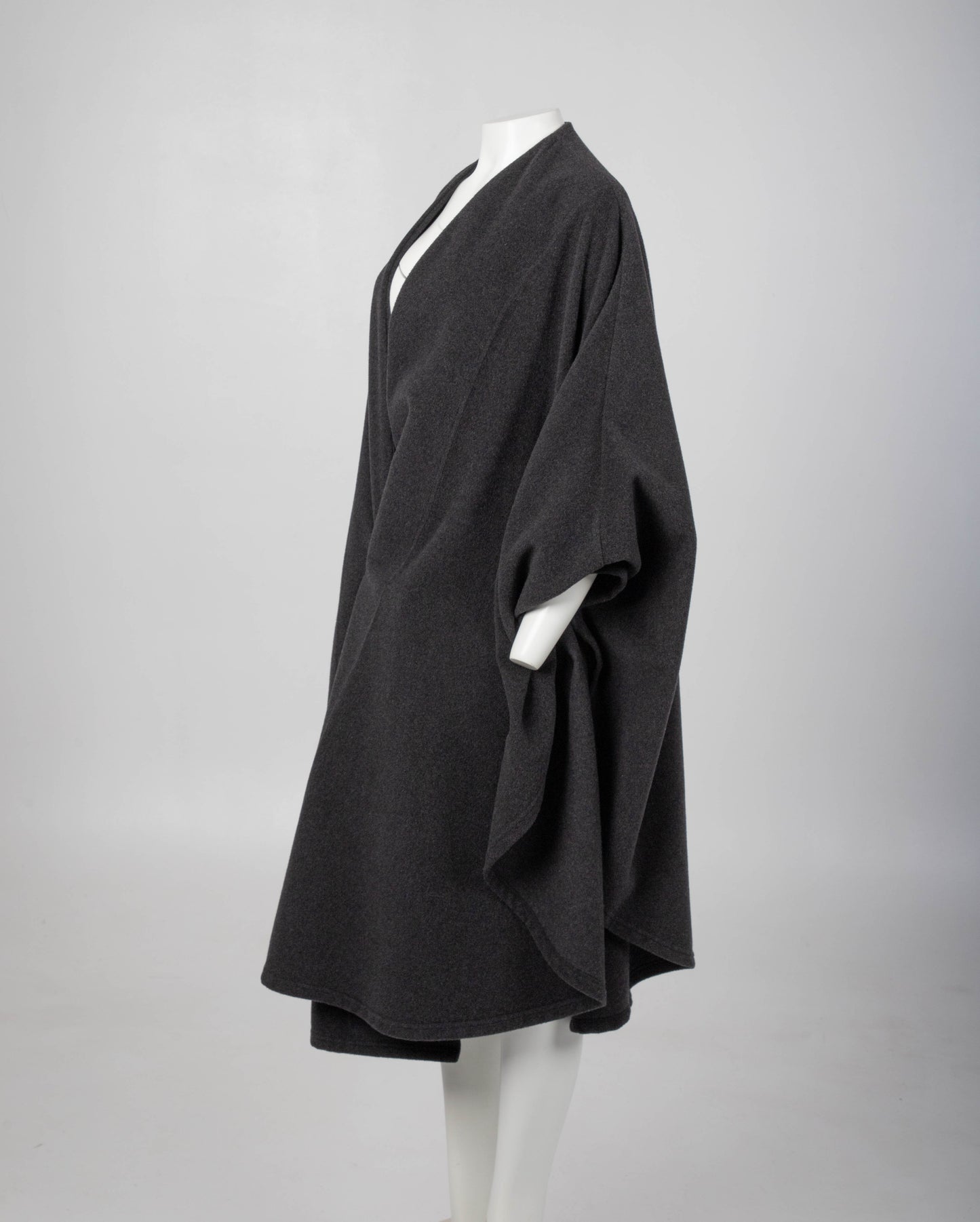 Dolce & Gabbana Grey Wool Cape Coat Circa 1980's